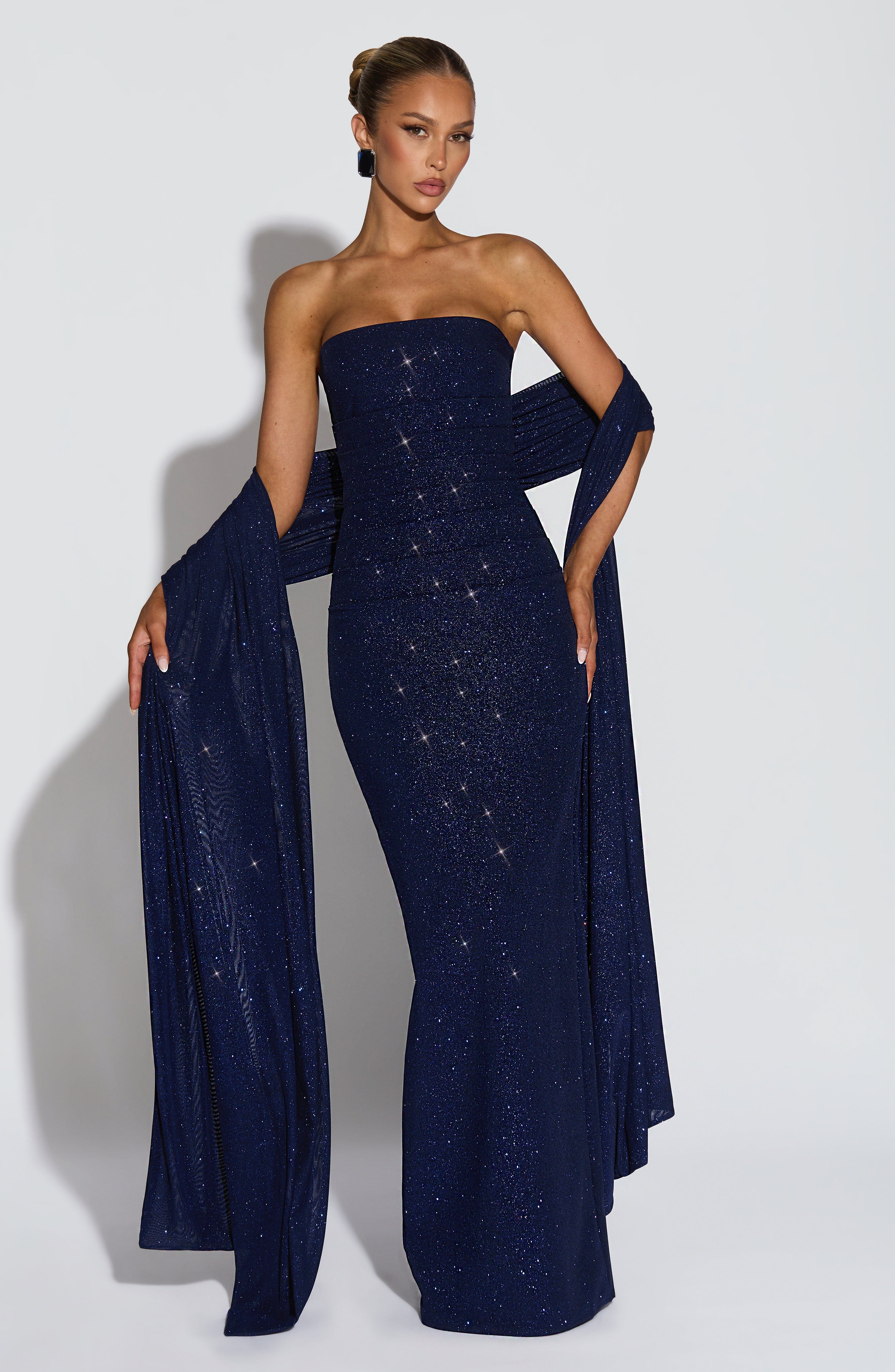 Agnes Shawl - Navy Sparkle - Napalia