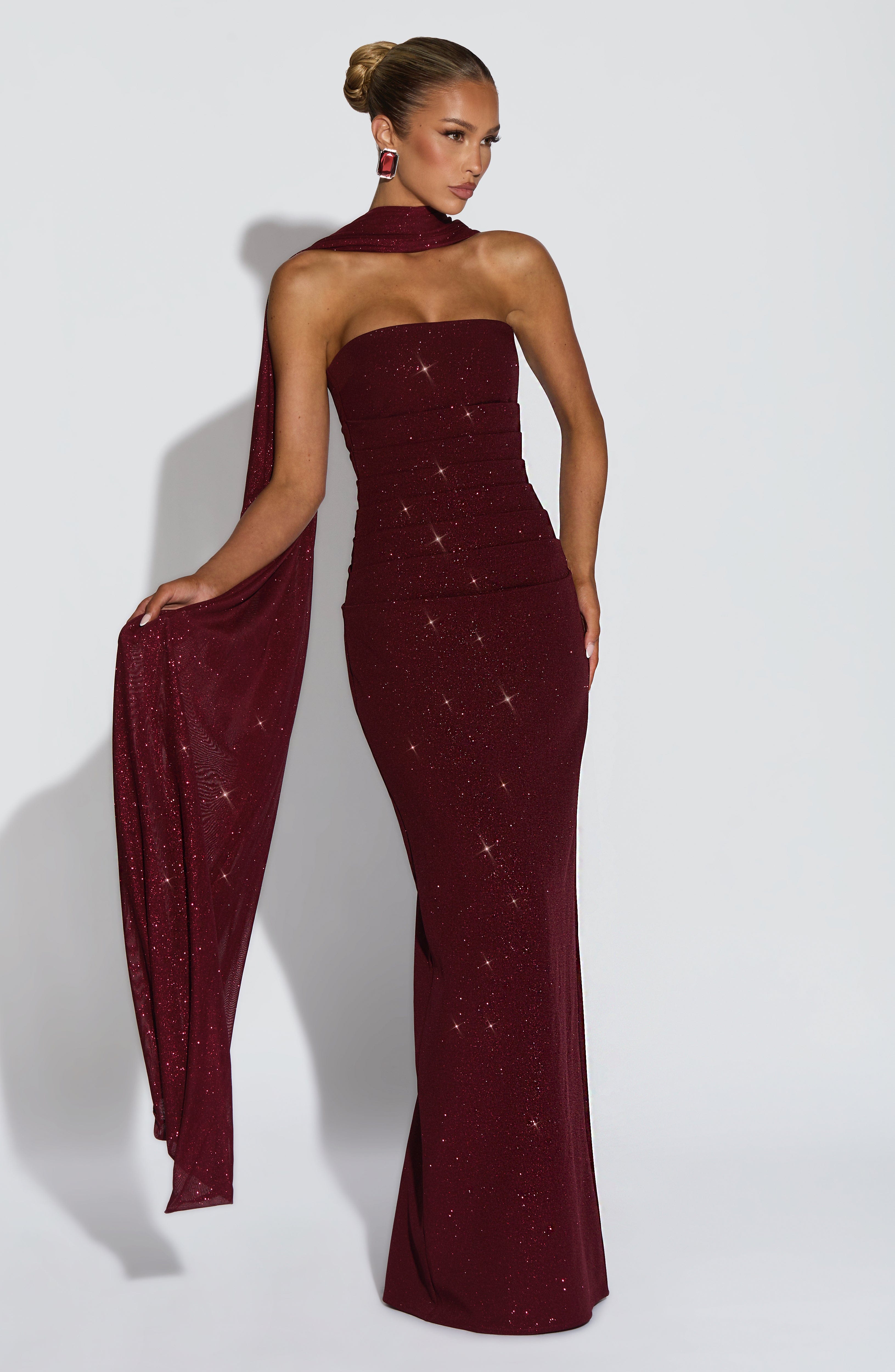 Agnes Shawl - Wine Sparkle - Napalia