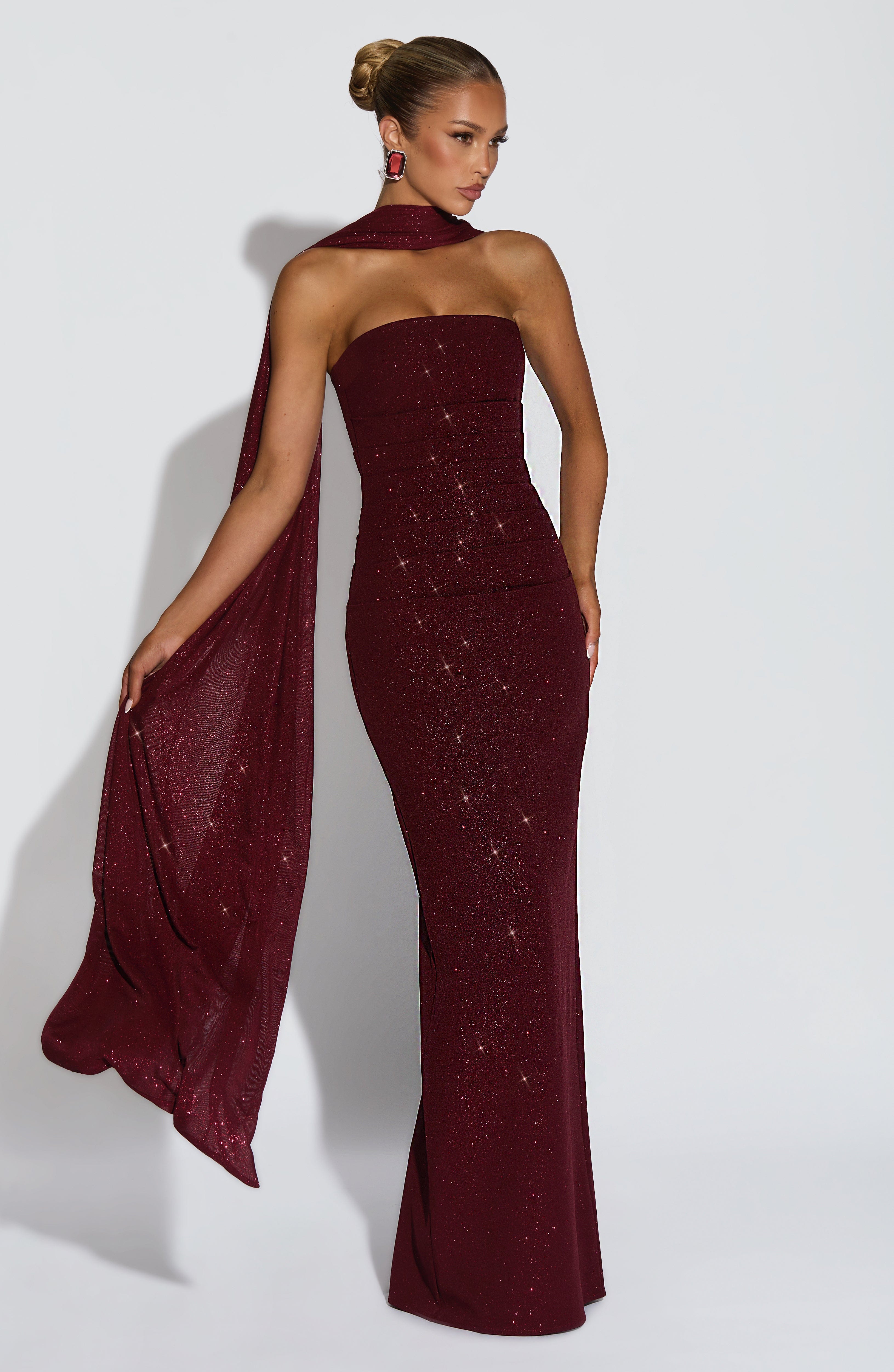 Agnes Shawl - Wine Sparkle - Napalia