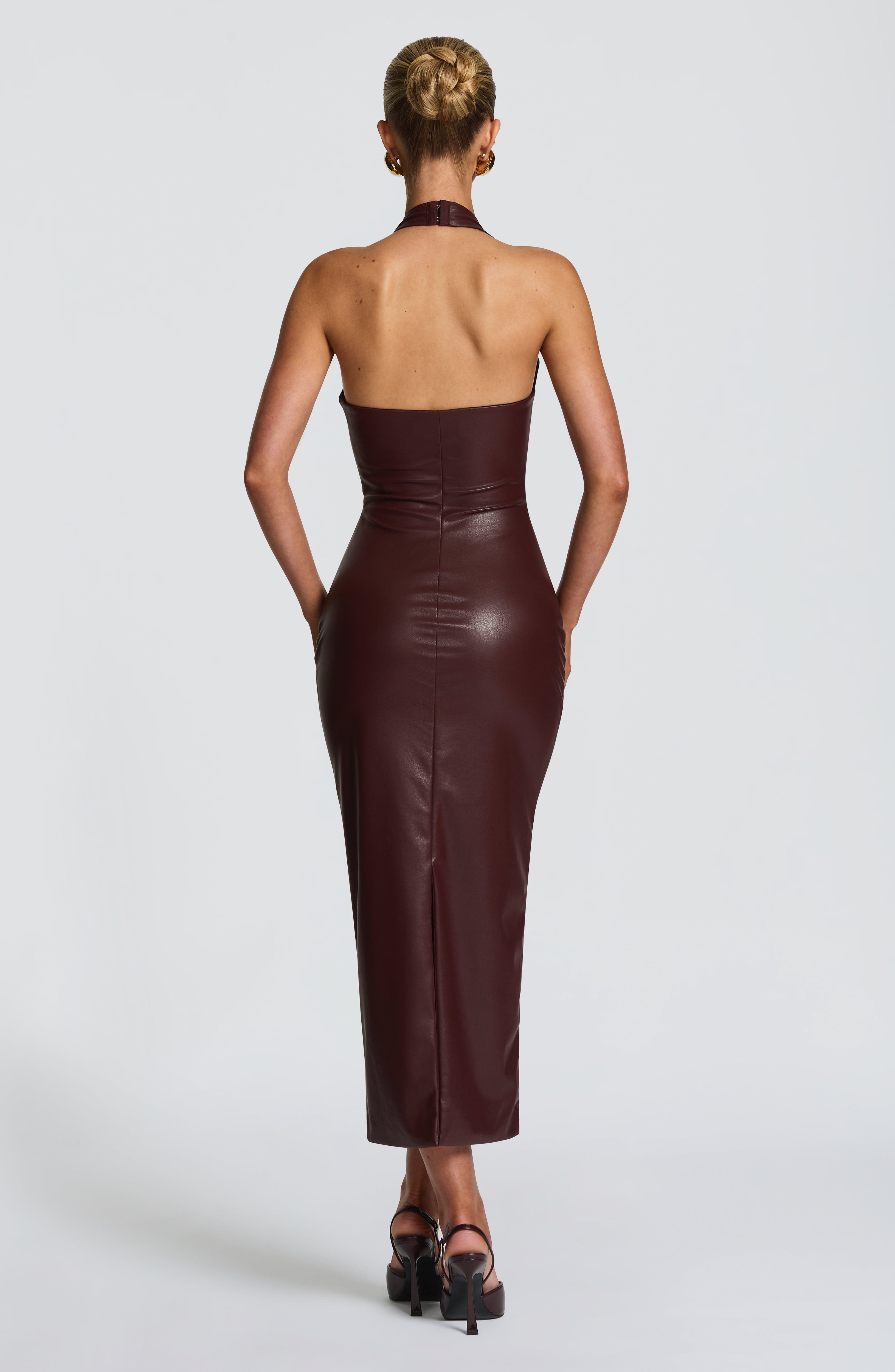 Ainsley Midi Dress - Burgundy - Napalia