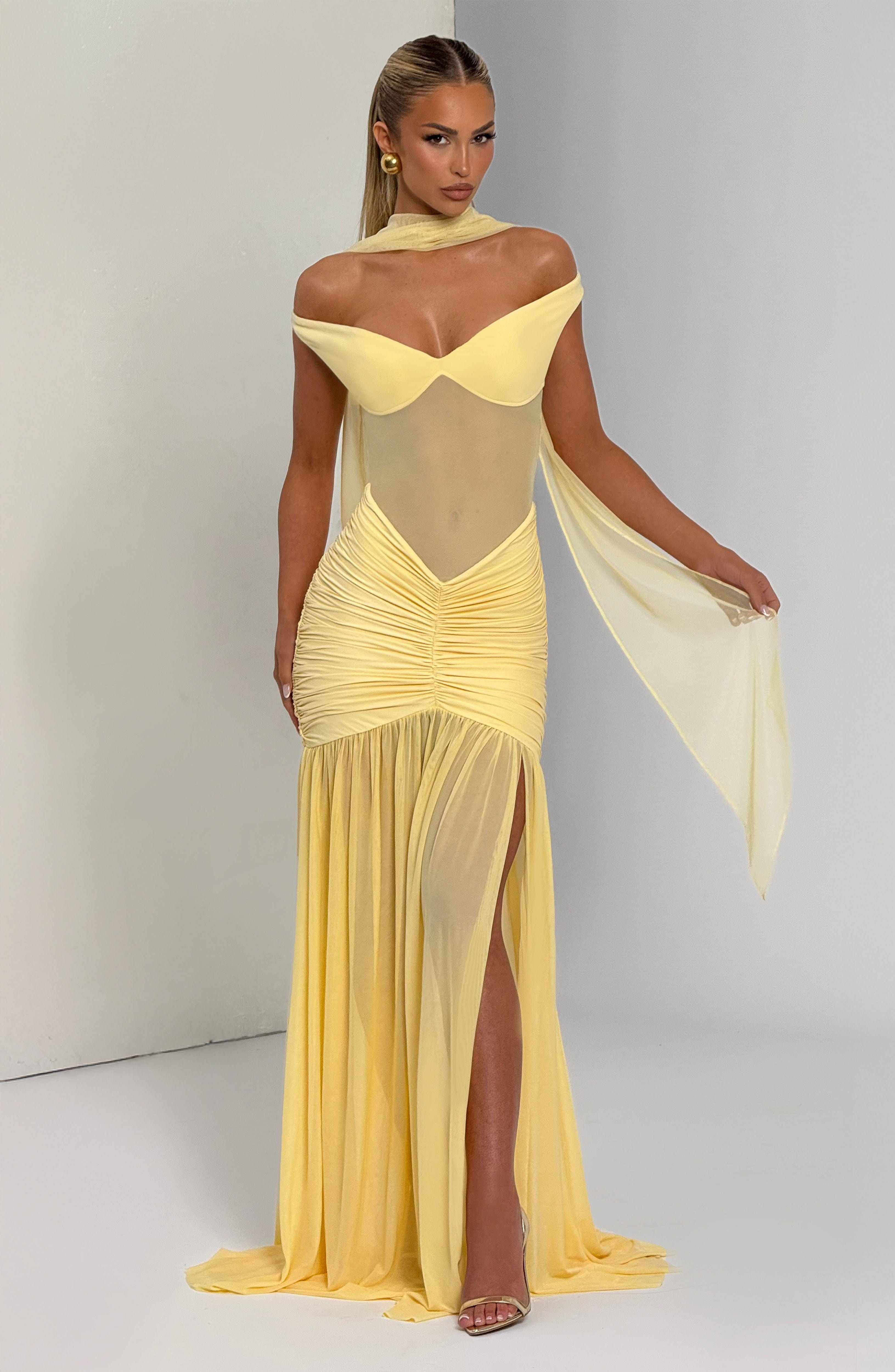 Alaia Maxi Dress - Lemon - Napalia
