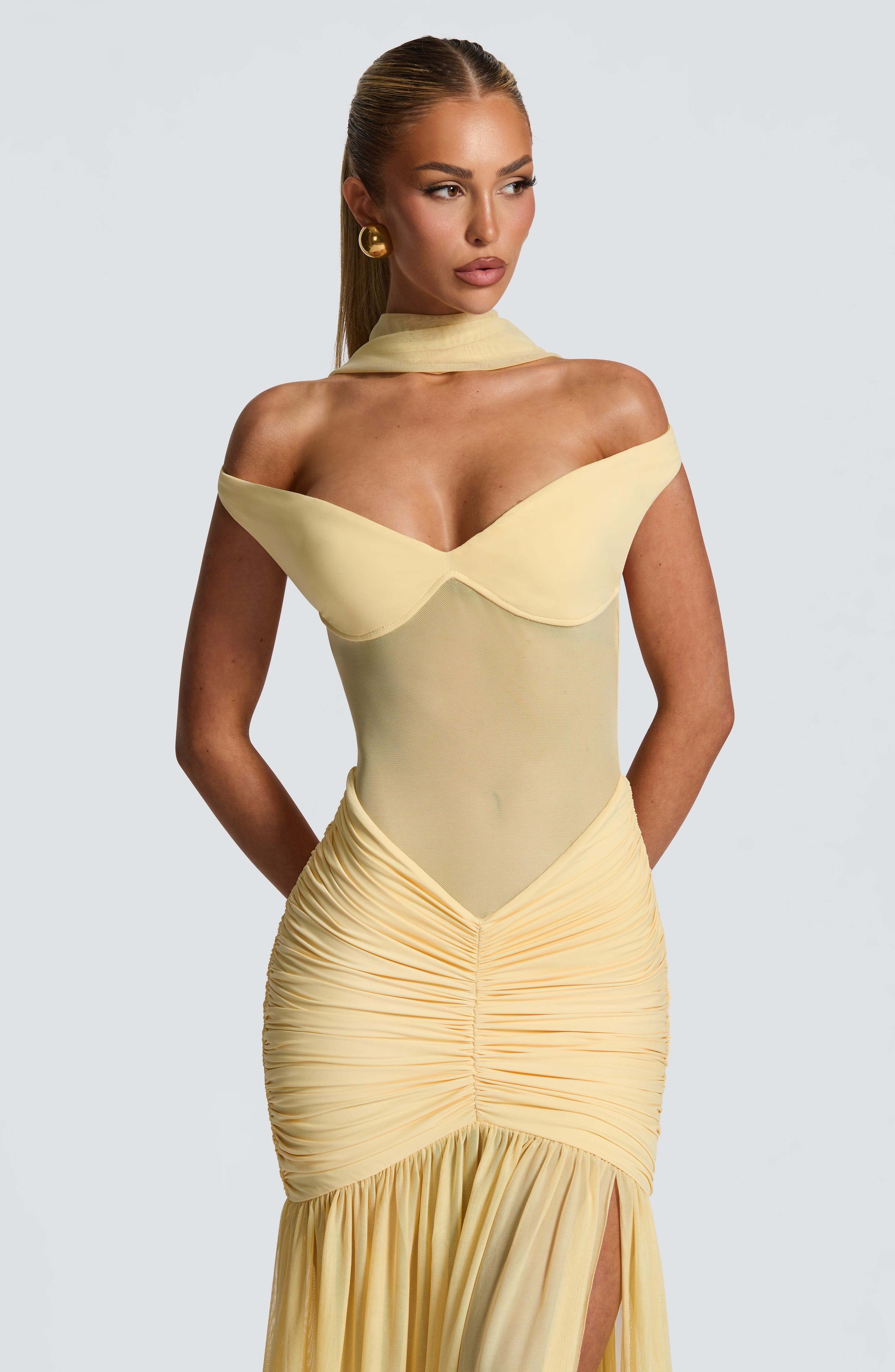 Alaia Maxi Dress - Lemon - Napalia