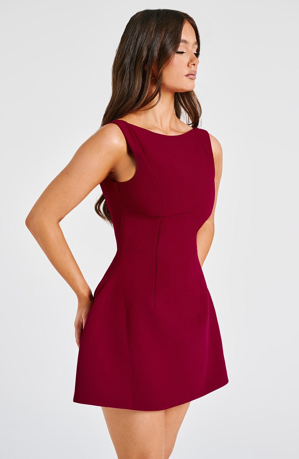 Alana Mini Dress - Wine - Napalia