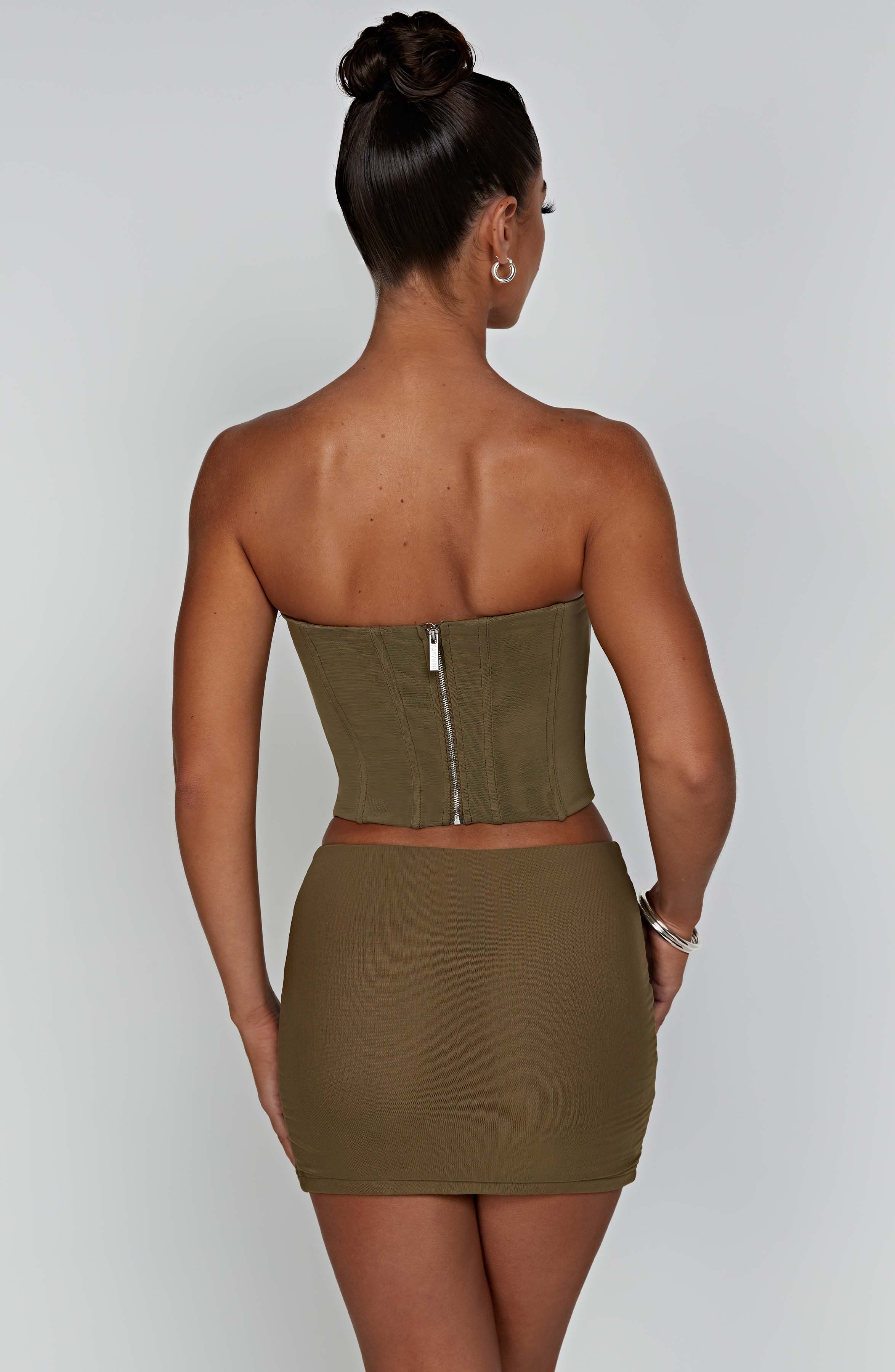 Alina Mini Skirt - Khaki - Napalia