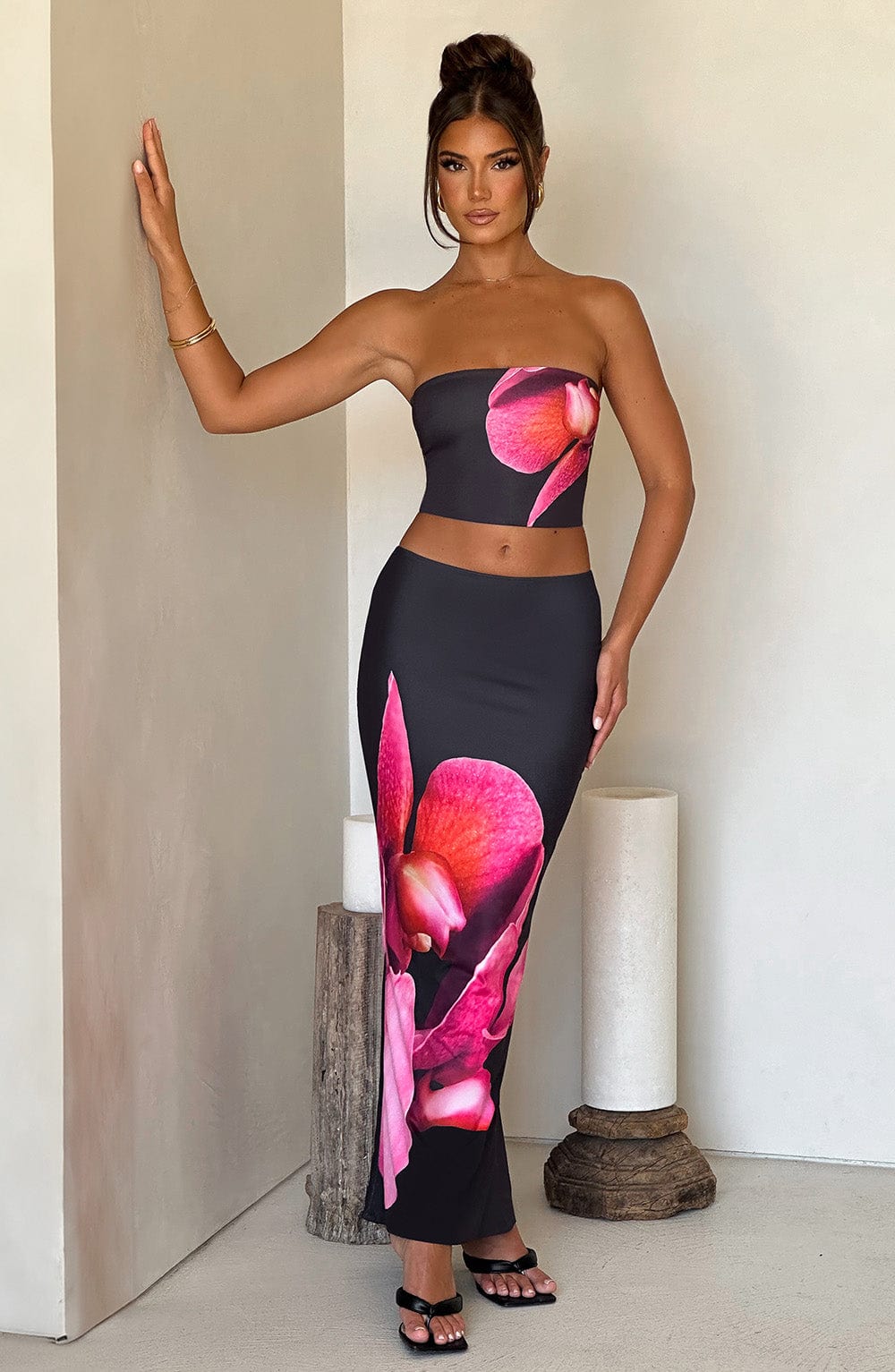 Allegra Top - Black Floral Print - Napalia