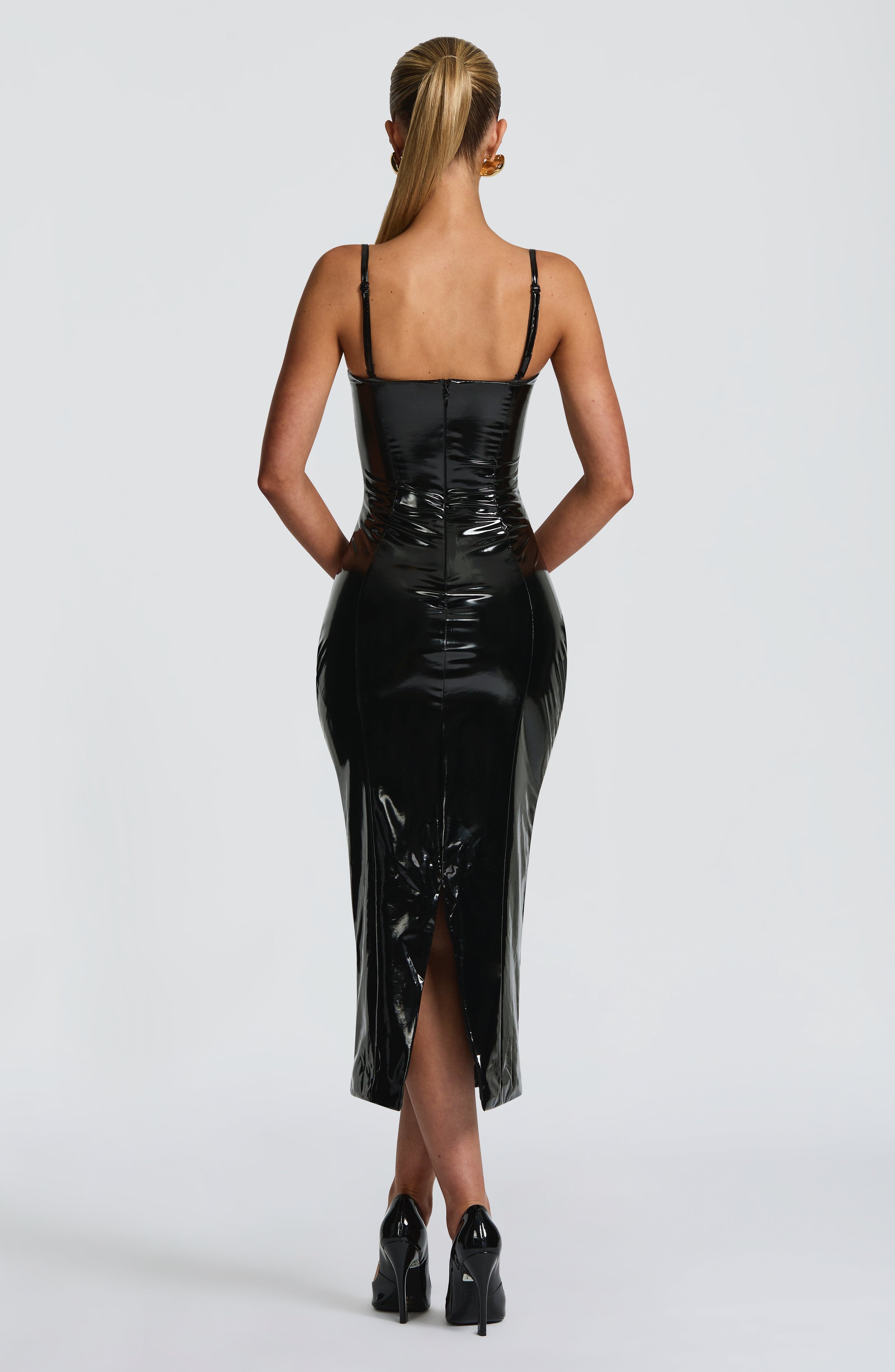 Amala Midi Dress - Black - Napalia