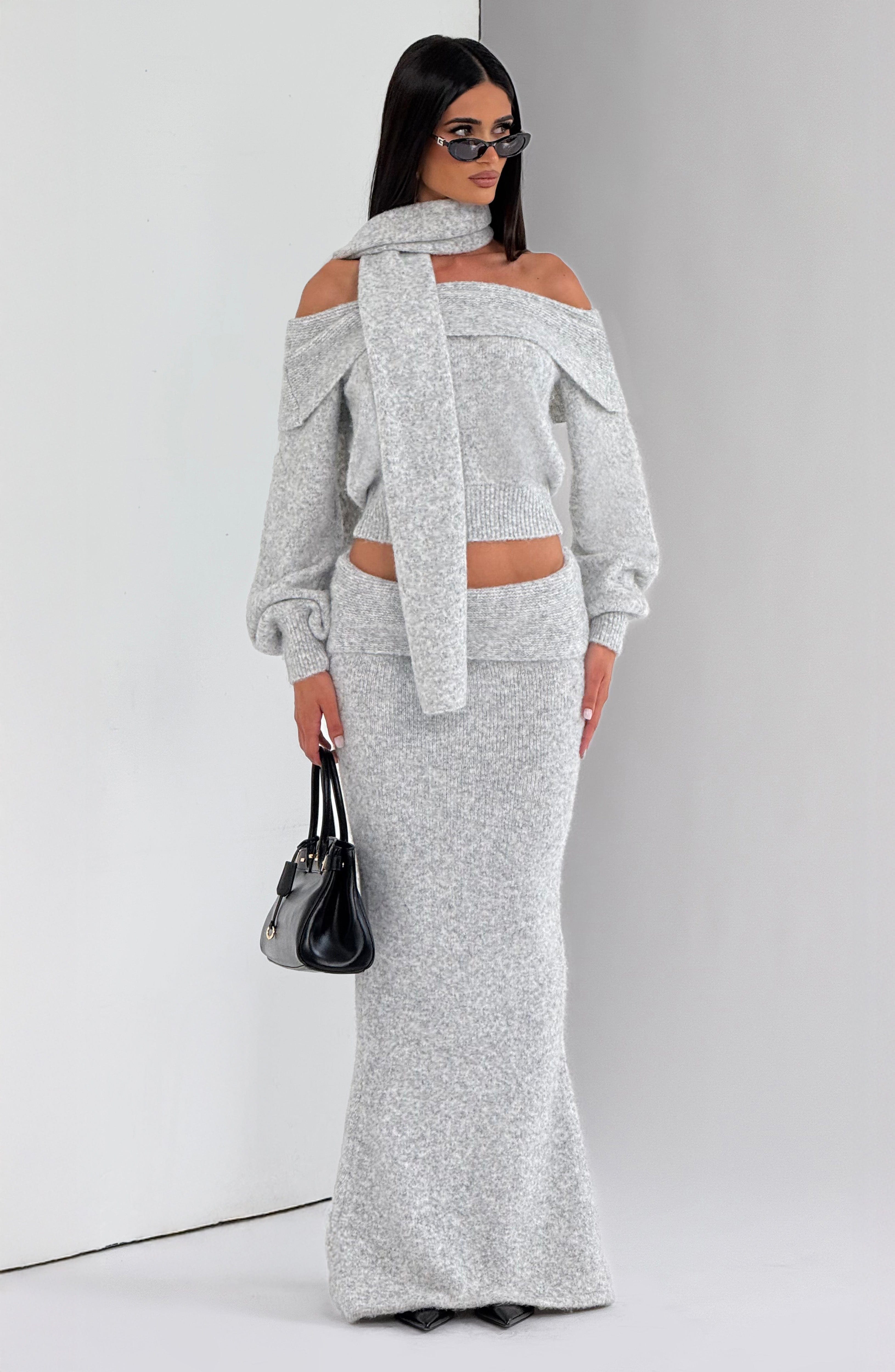 Andie Top - Light Grey Marl - Napalia