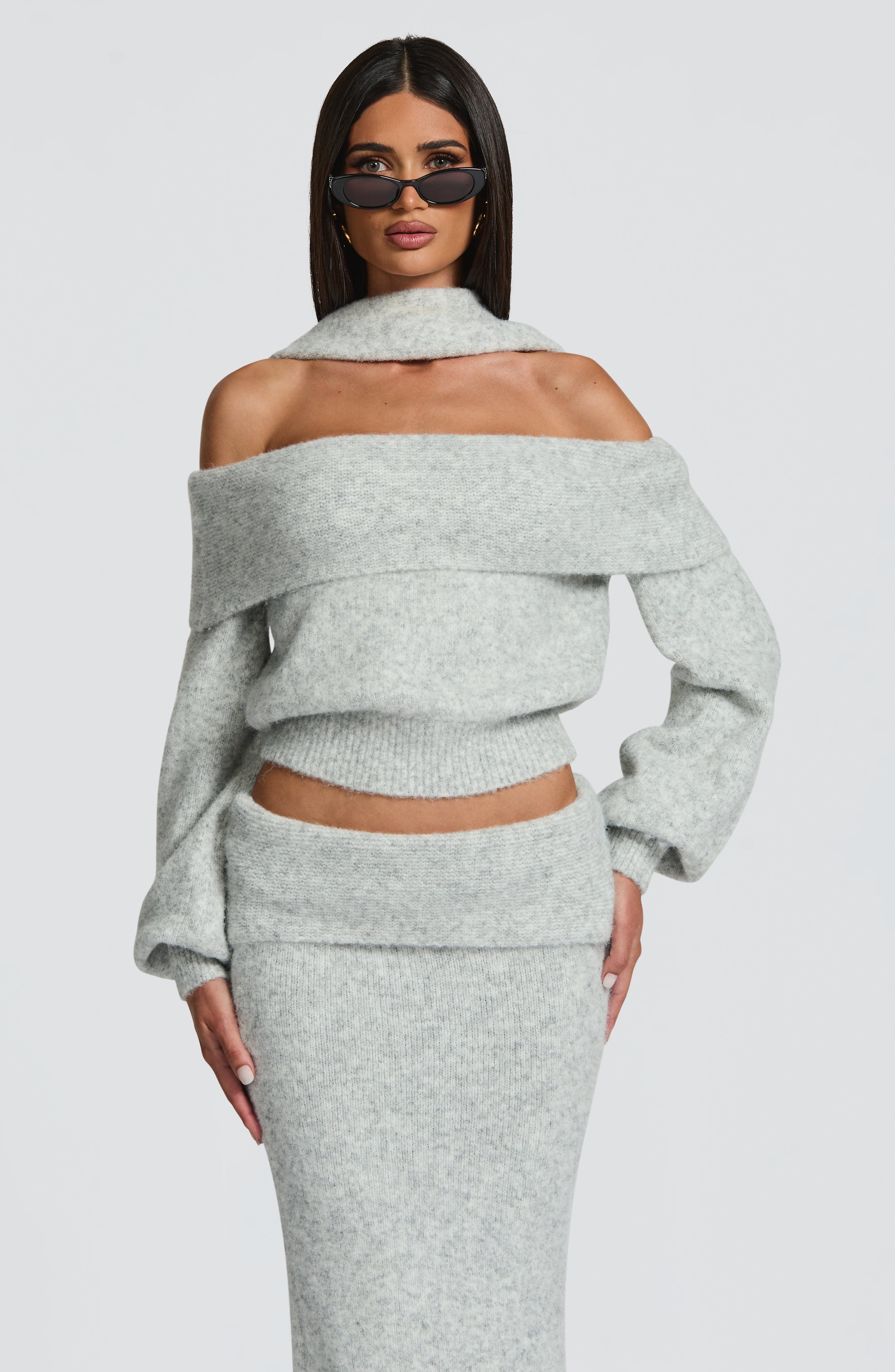 Andie Top - Light Grey Marl - Napalia