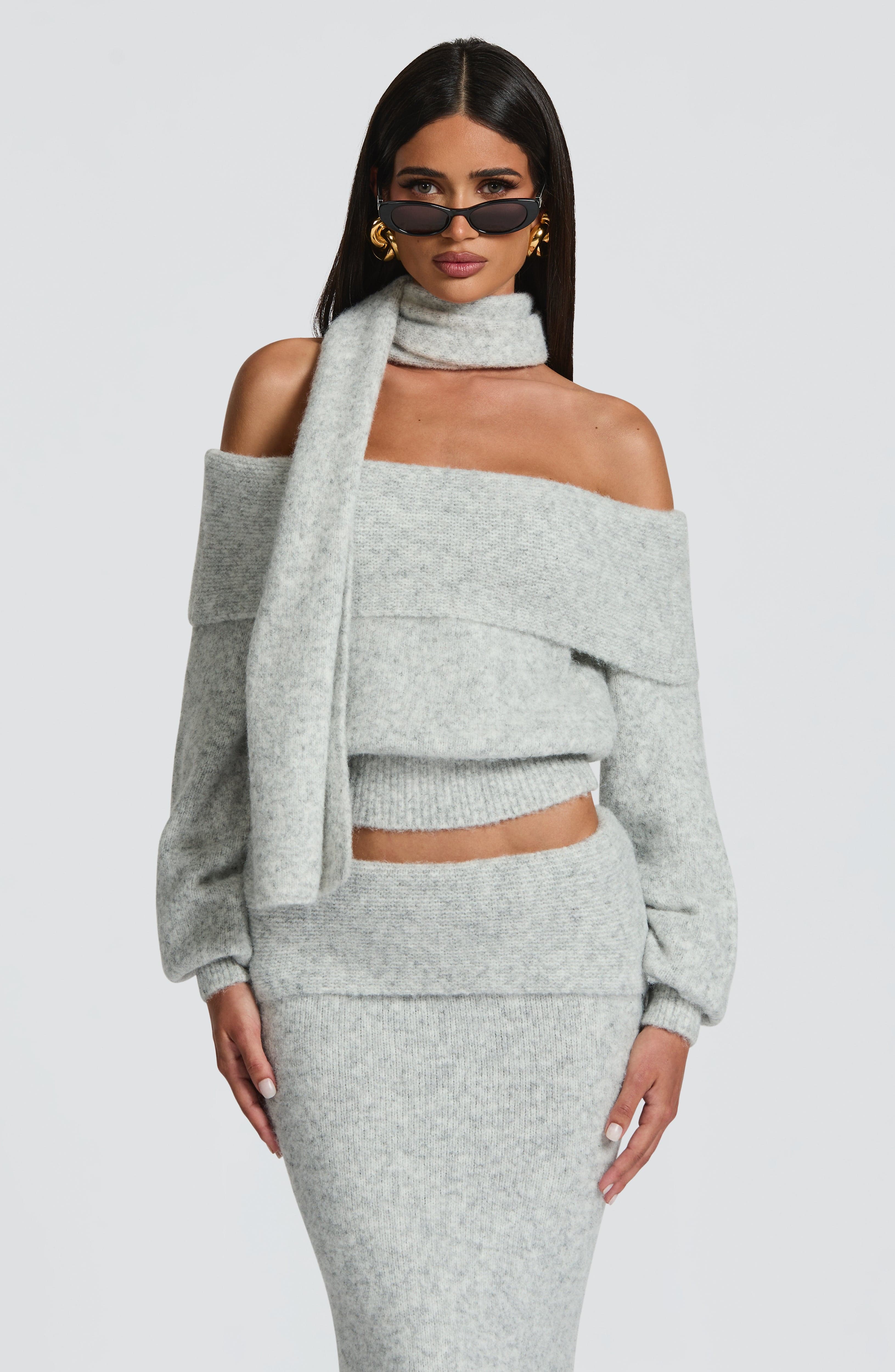 Andie Top - Light Grey Marl - Napalia