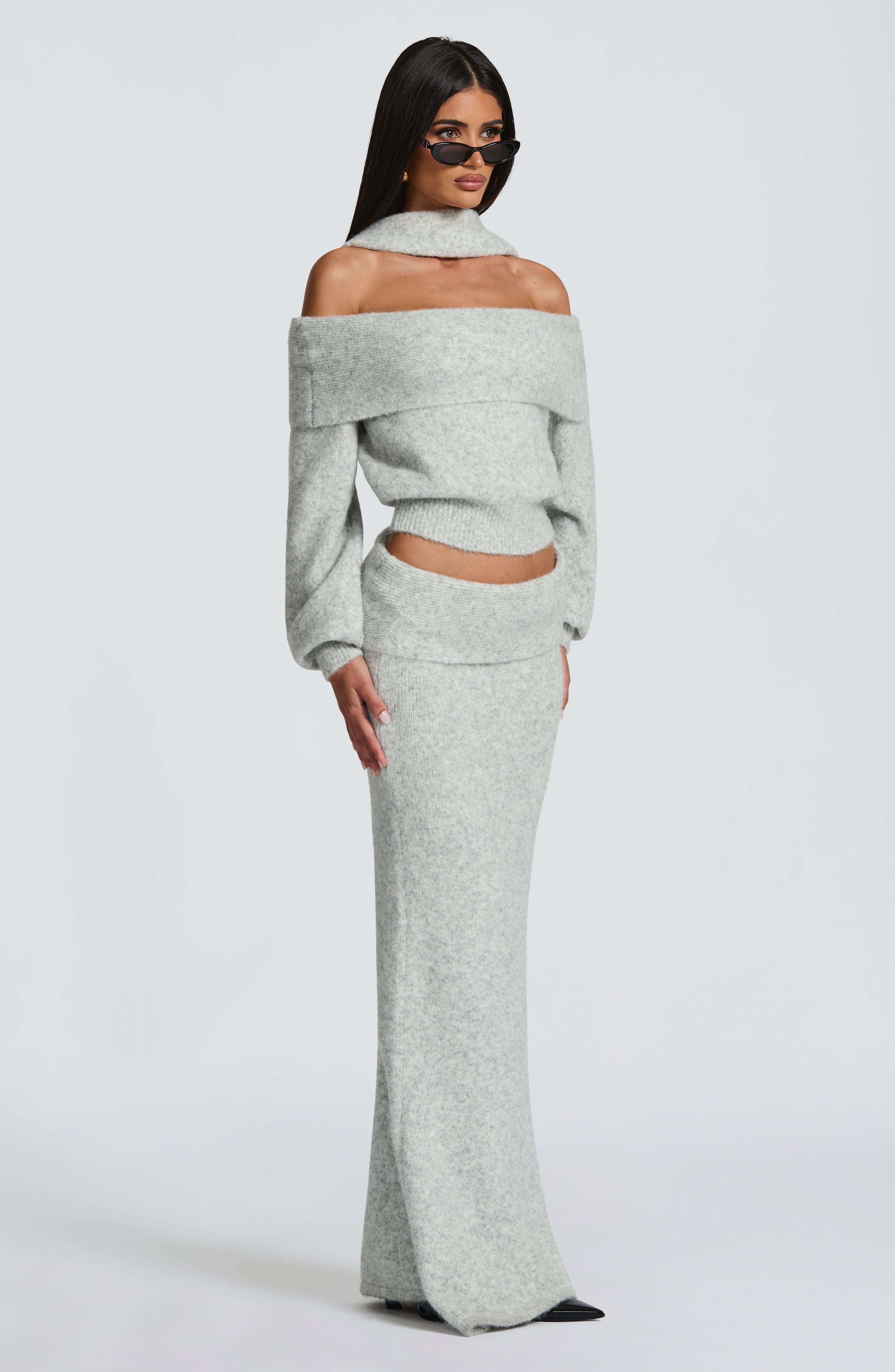 Andie Top - Light Grey Marl - Napalia