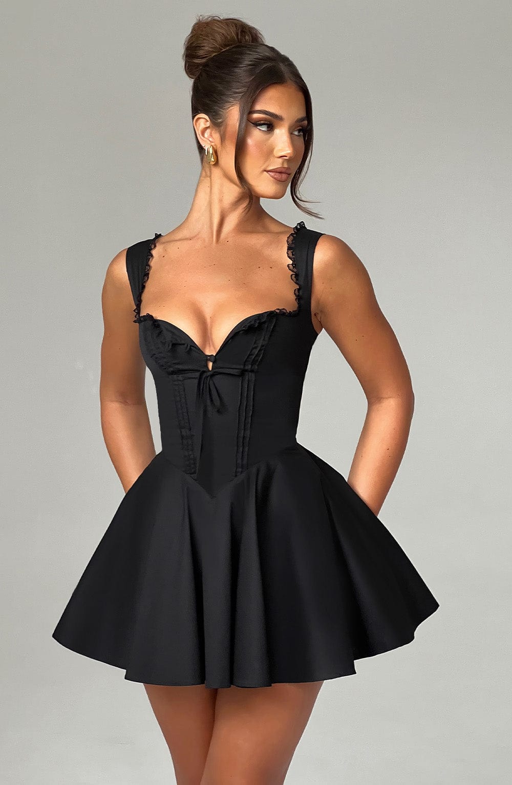 Antonella Mini Dress - Black - Napalia
