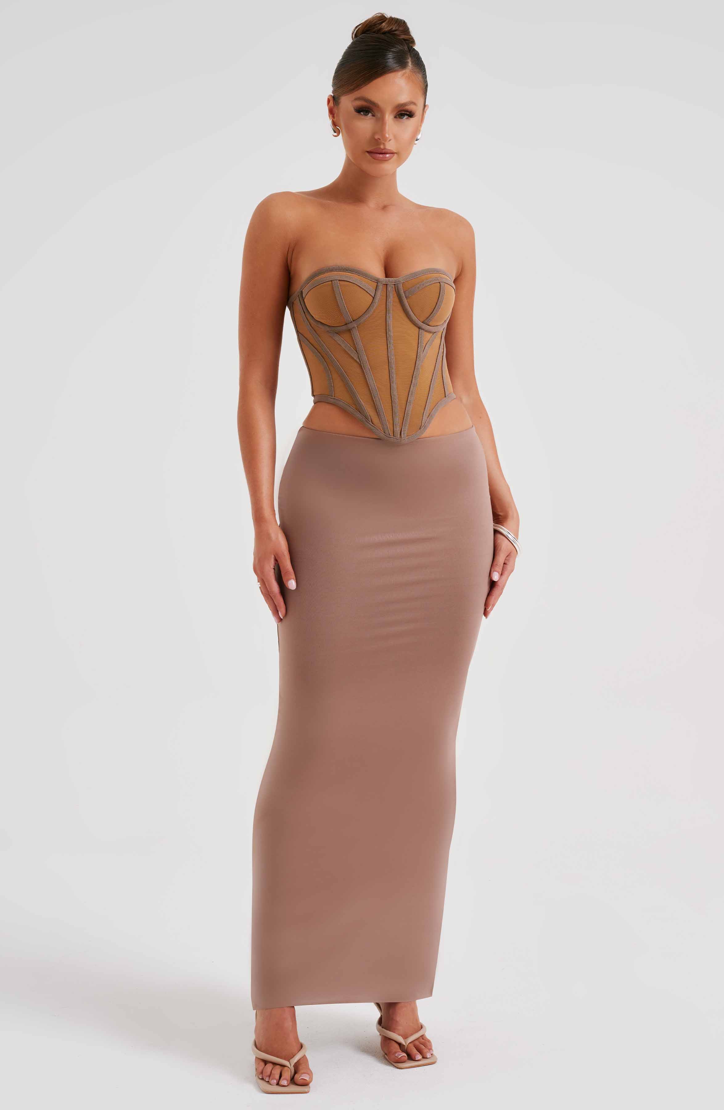 Astrid Maxi Skirt - Chocolate - Napalia
