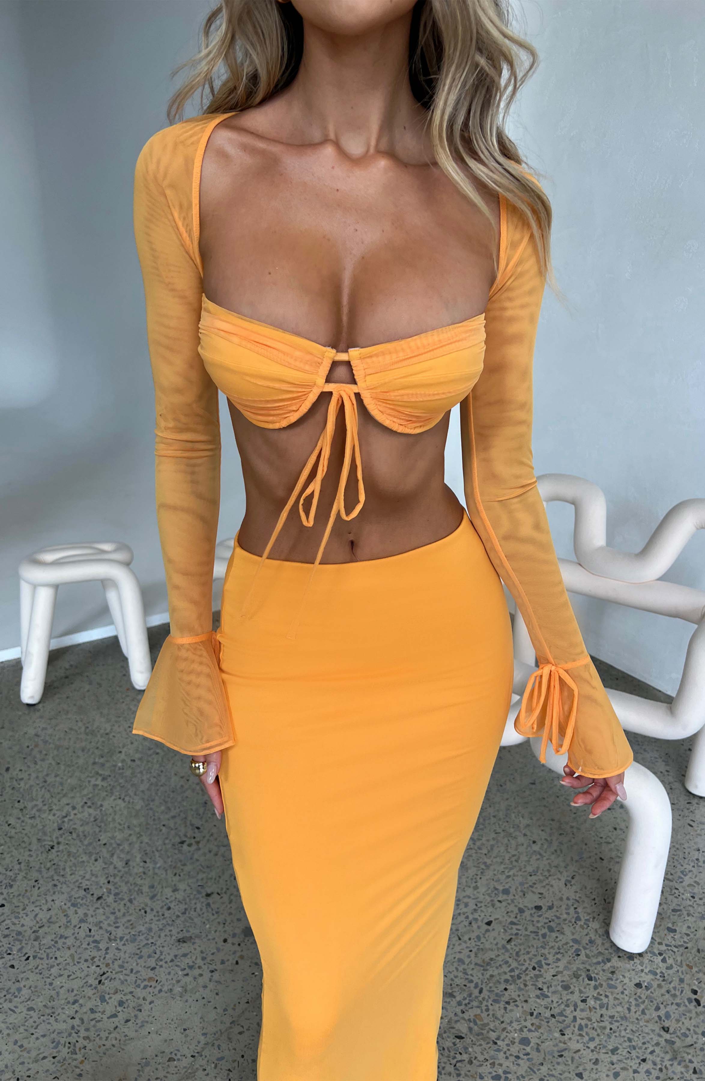 Astrid Maxi Skirt - Tangerine - Napalia
