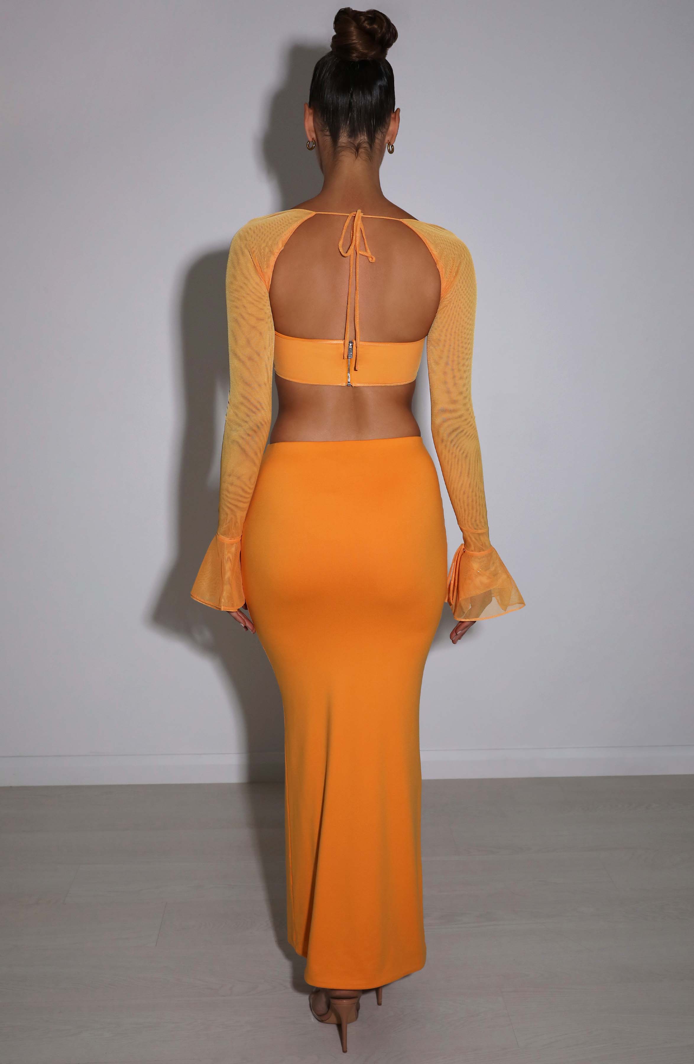 Astrid Maxi Skirt - Tangerine - Napalia
