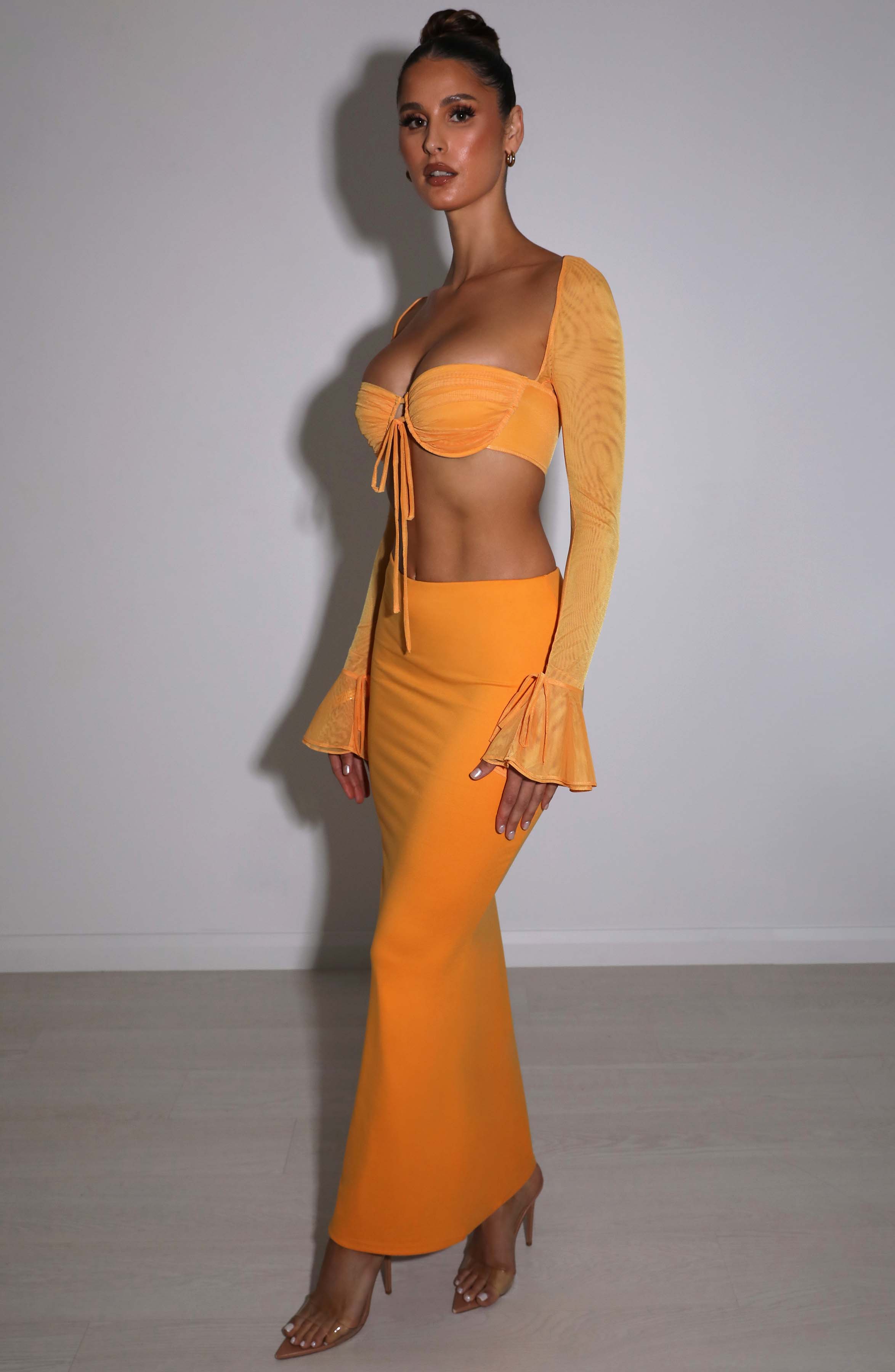 Astrid Maxi Skirt - Tangerine - Napalia