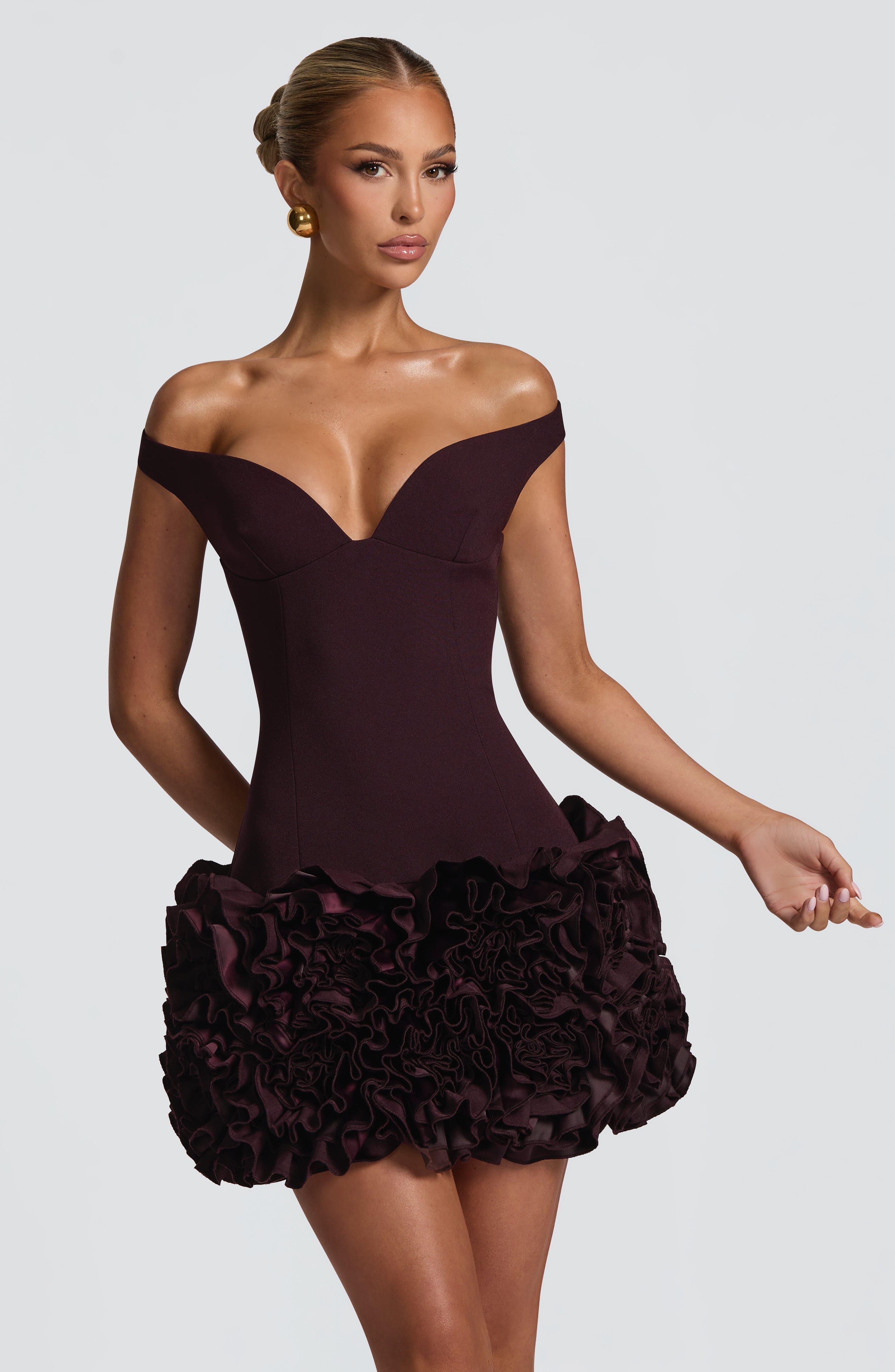 Aveta Mini Dress - Plum - Napalia