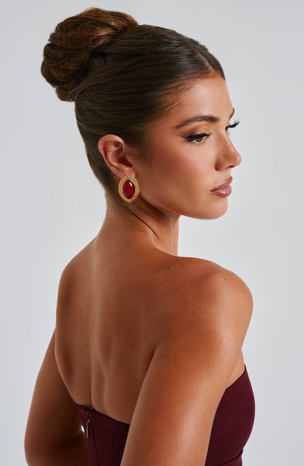 Azra Earrings - Red/Gold - Napalia