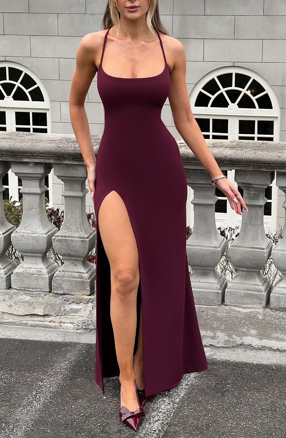 Beatrix Maxi Dress - Cherry Lacquer - Napalia
