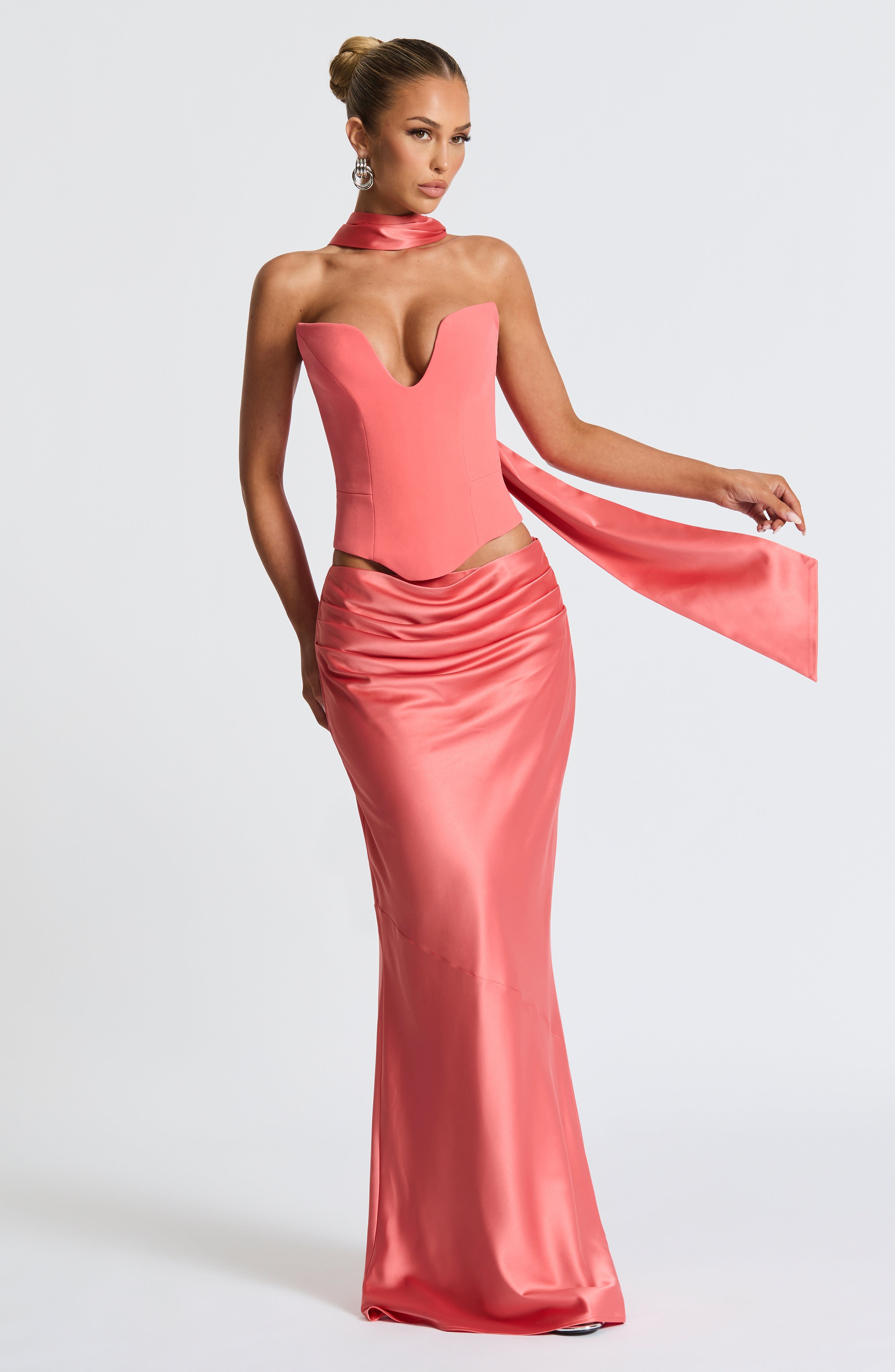 Bernadette Maxi Skirt - Coral Pink - Napalia