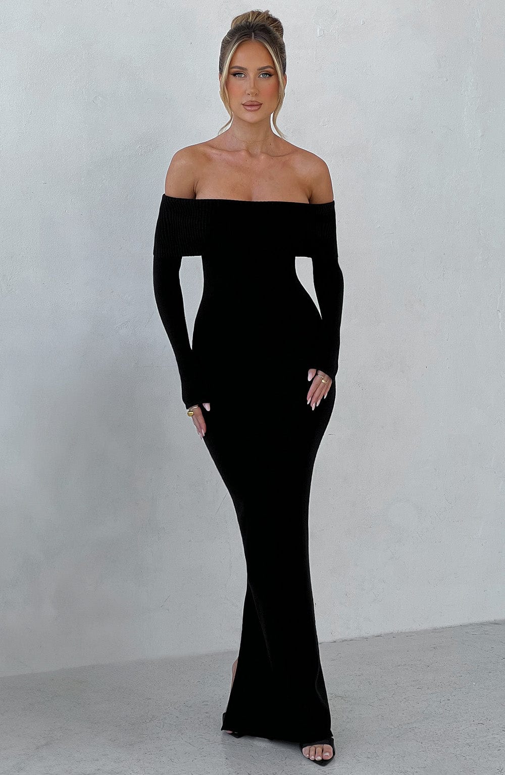 Beverley Knit Maxi Dress - Black - Napalia
