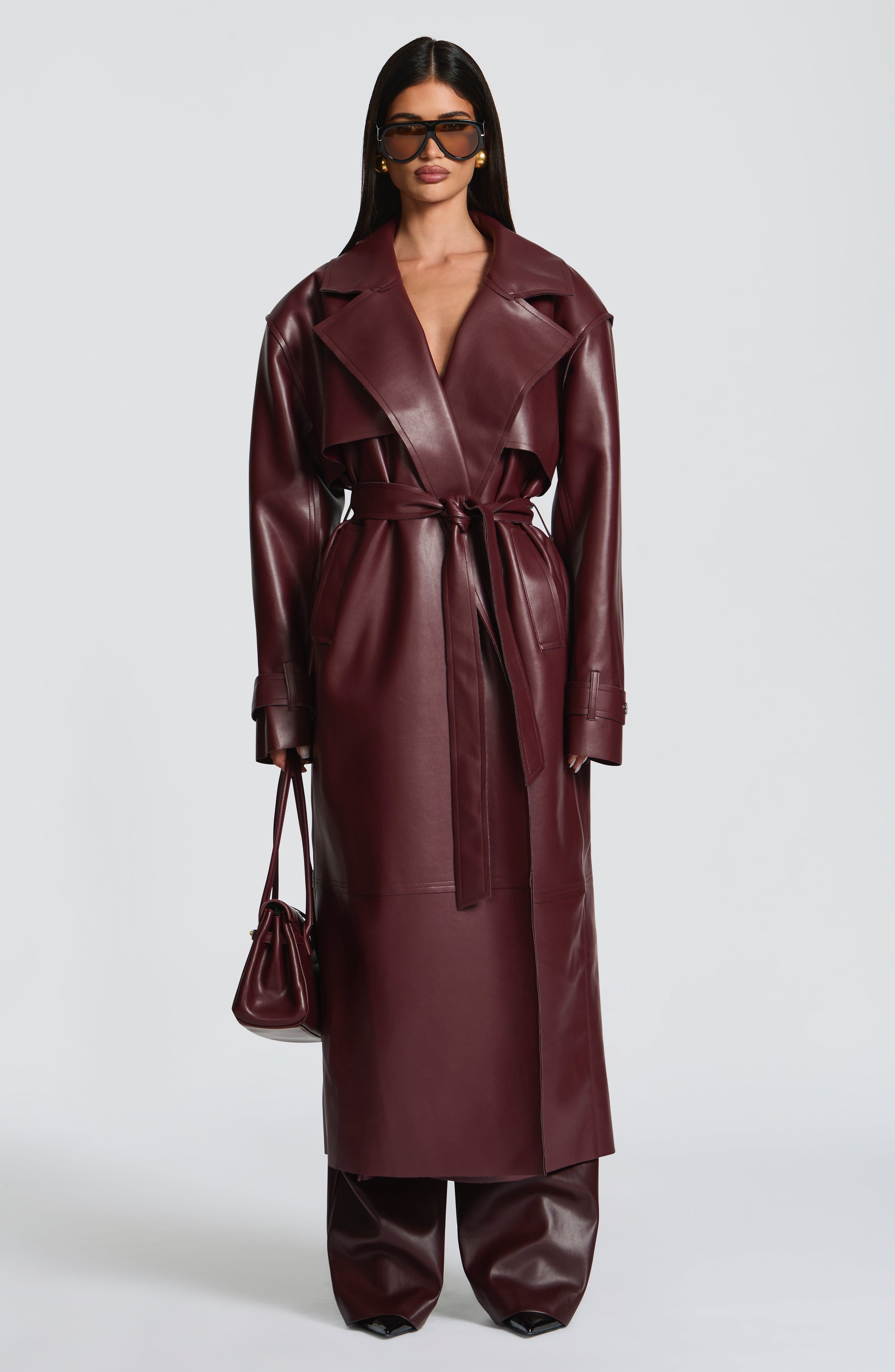 Bridget Trench Coat - Plum - Napalia