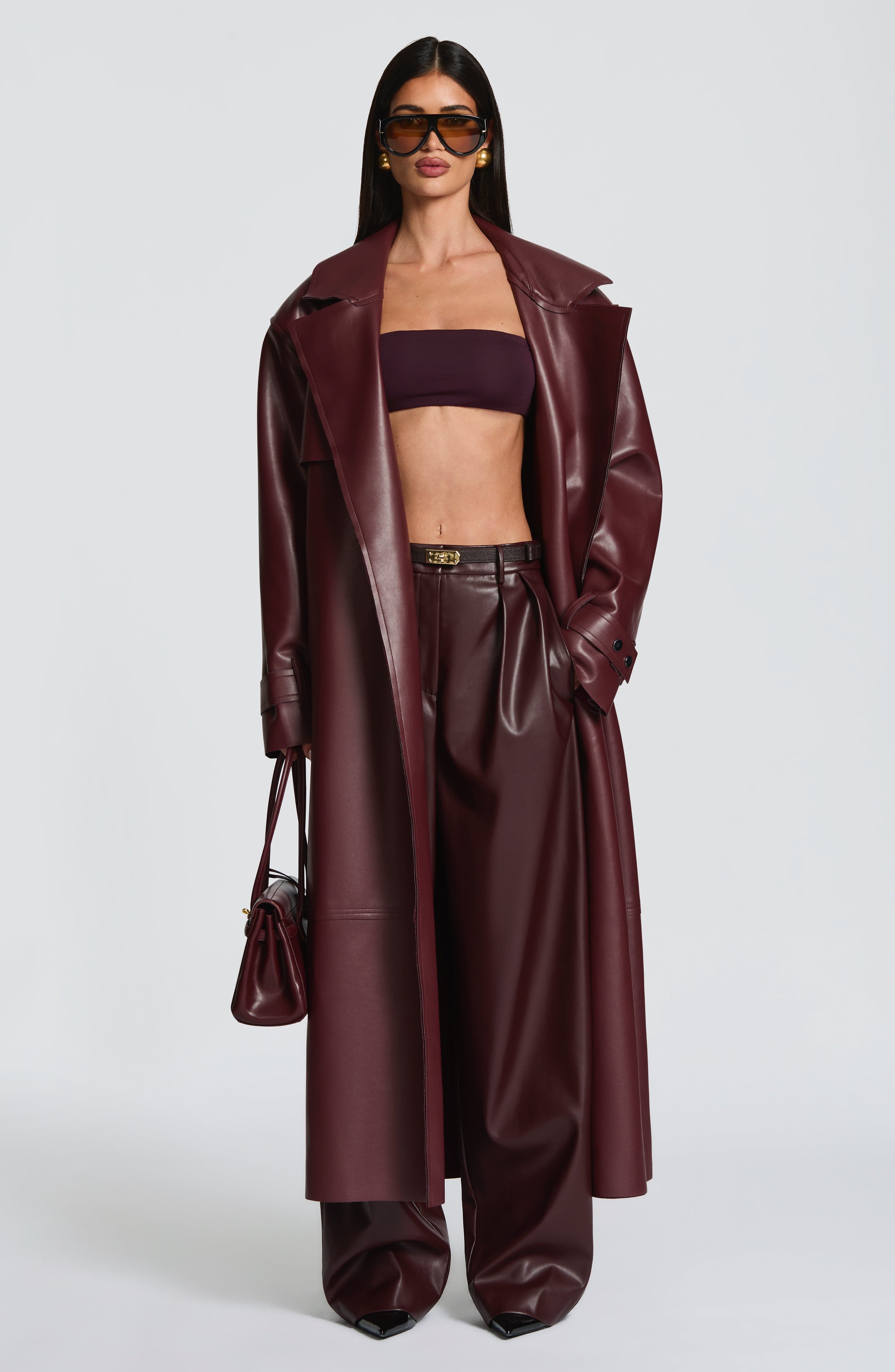 Bridget Trench Coat - Plum - Napalia