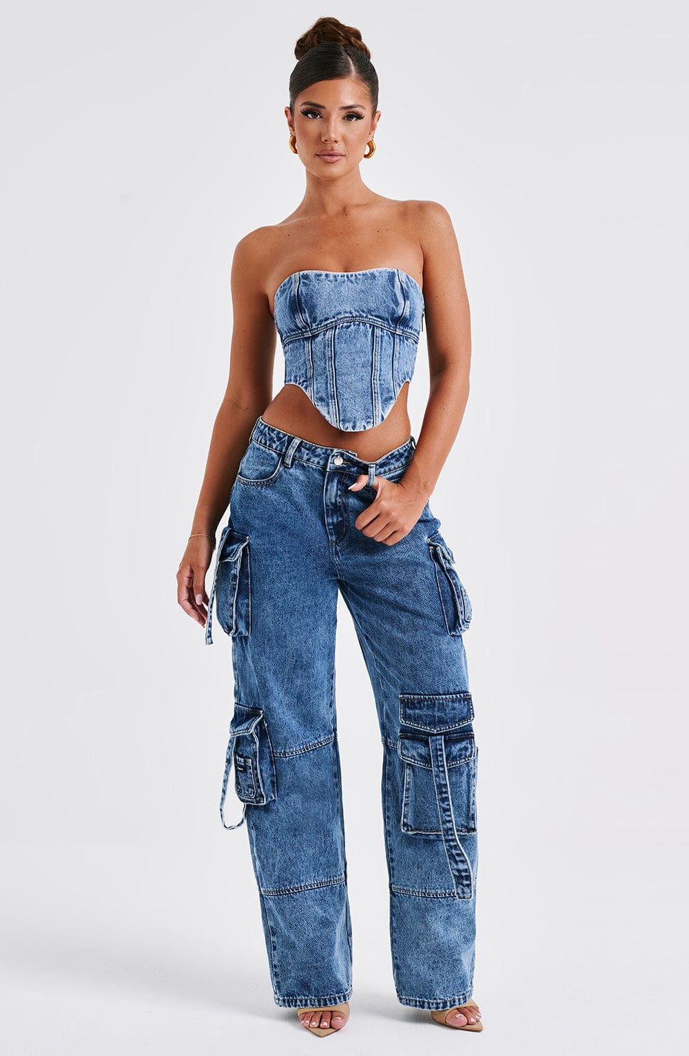 Brooklyn Cargo Pant - Dark Wash - Napalia