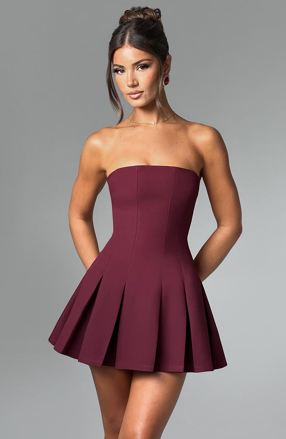 Bryony Mini Dress - Cherry Lacquer - Napalia
