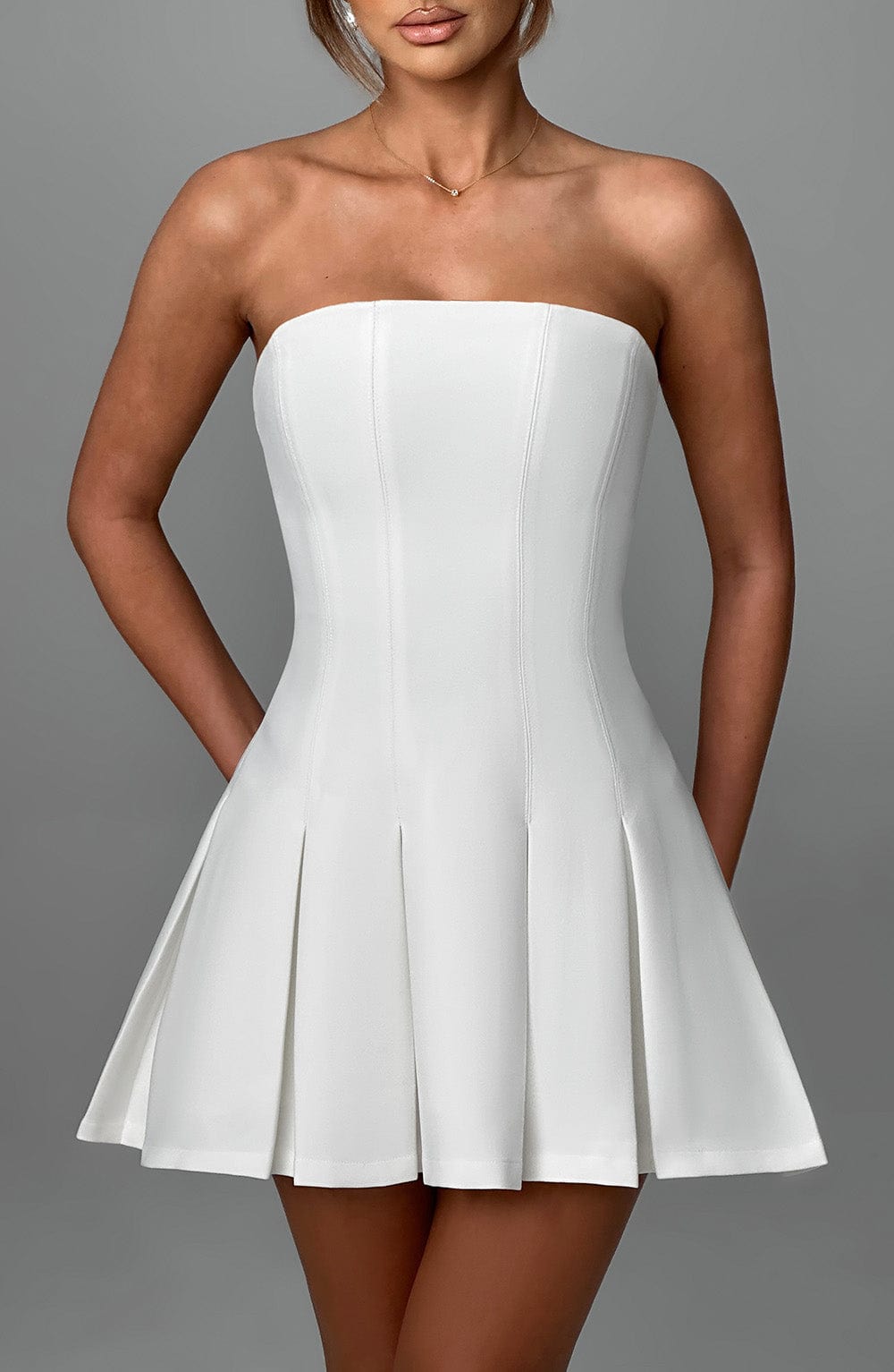 Bryony Mini Dress - Ivory - Napalia