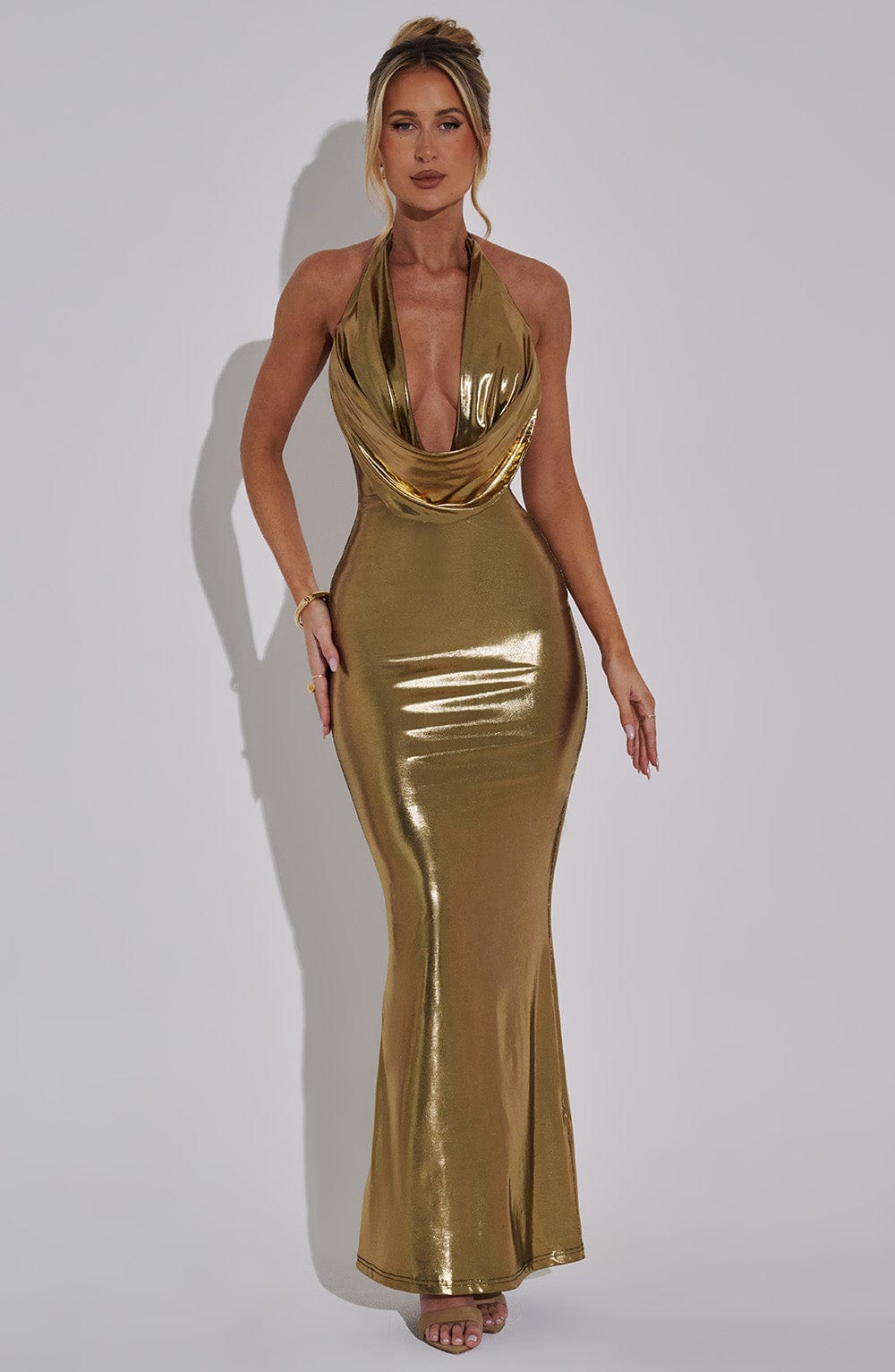 Chrishelle Maxi Dress - Gold - Napalia