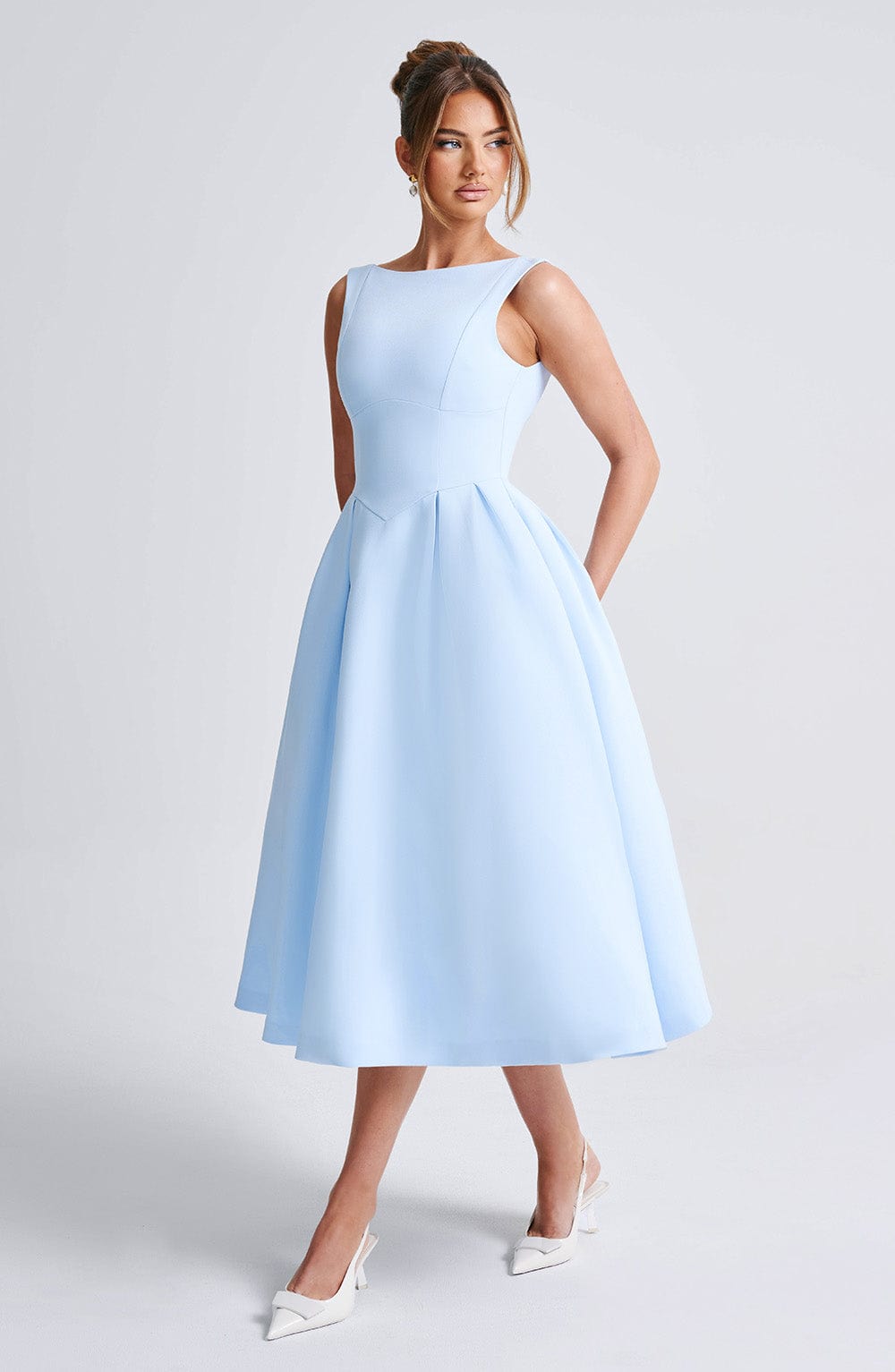 Clarabella Midi Dress - Blue - Napalia