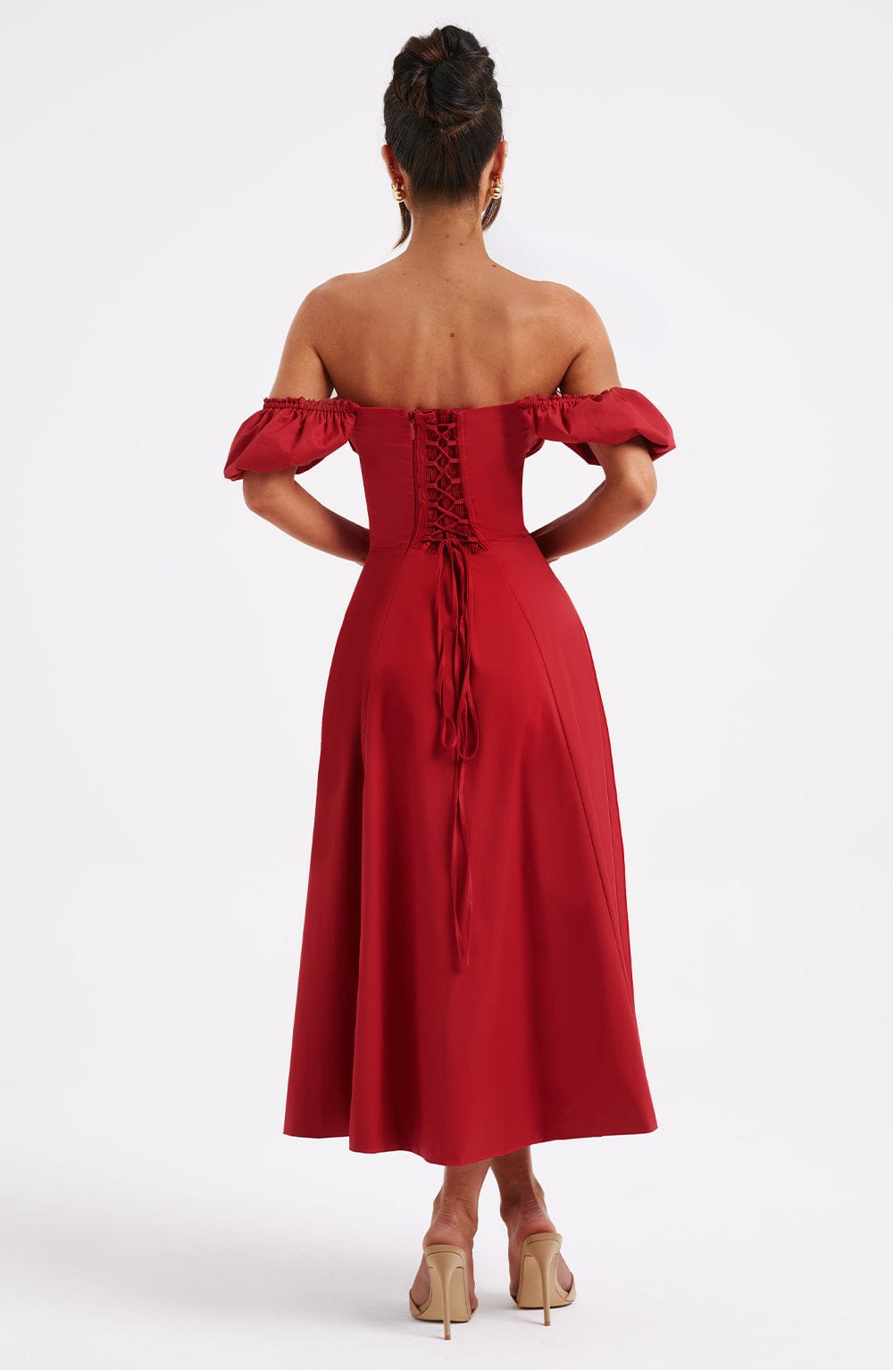 Courtney Midi Dress - Red - Napalia