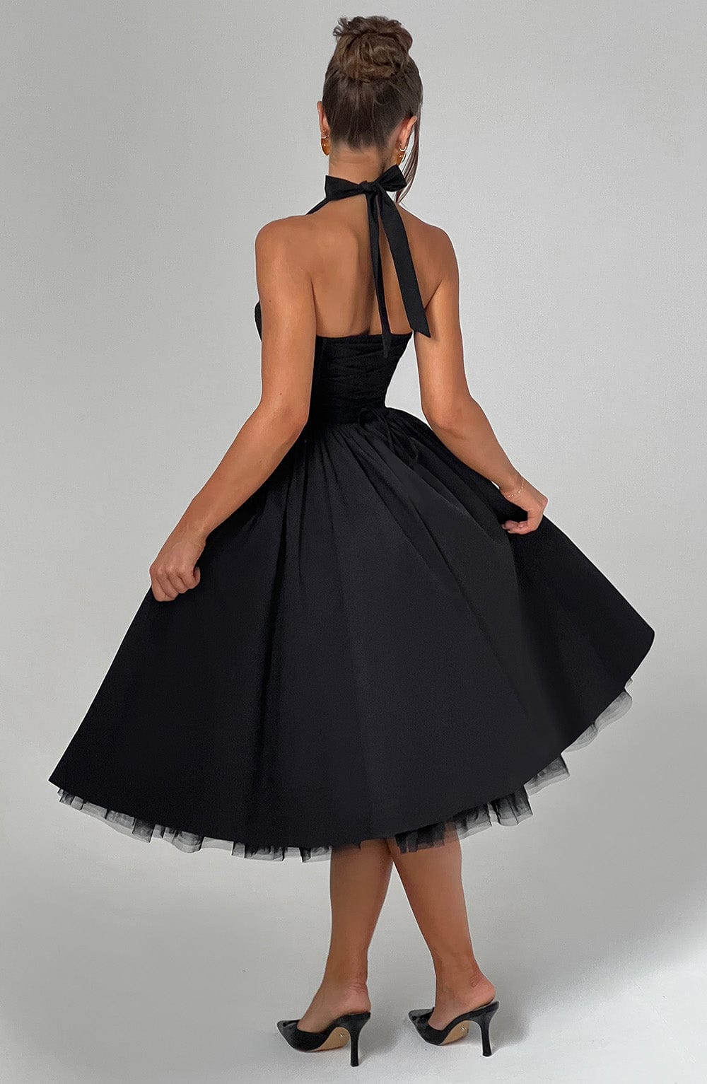 Cressida Midi Dress - Black - Napalia