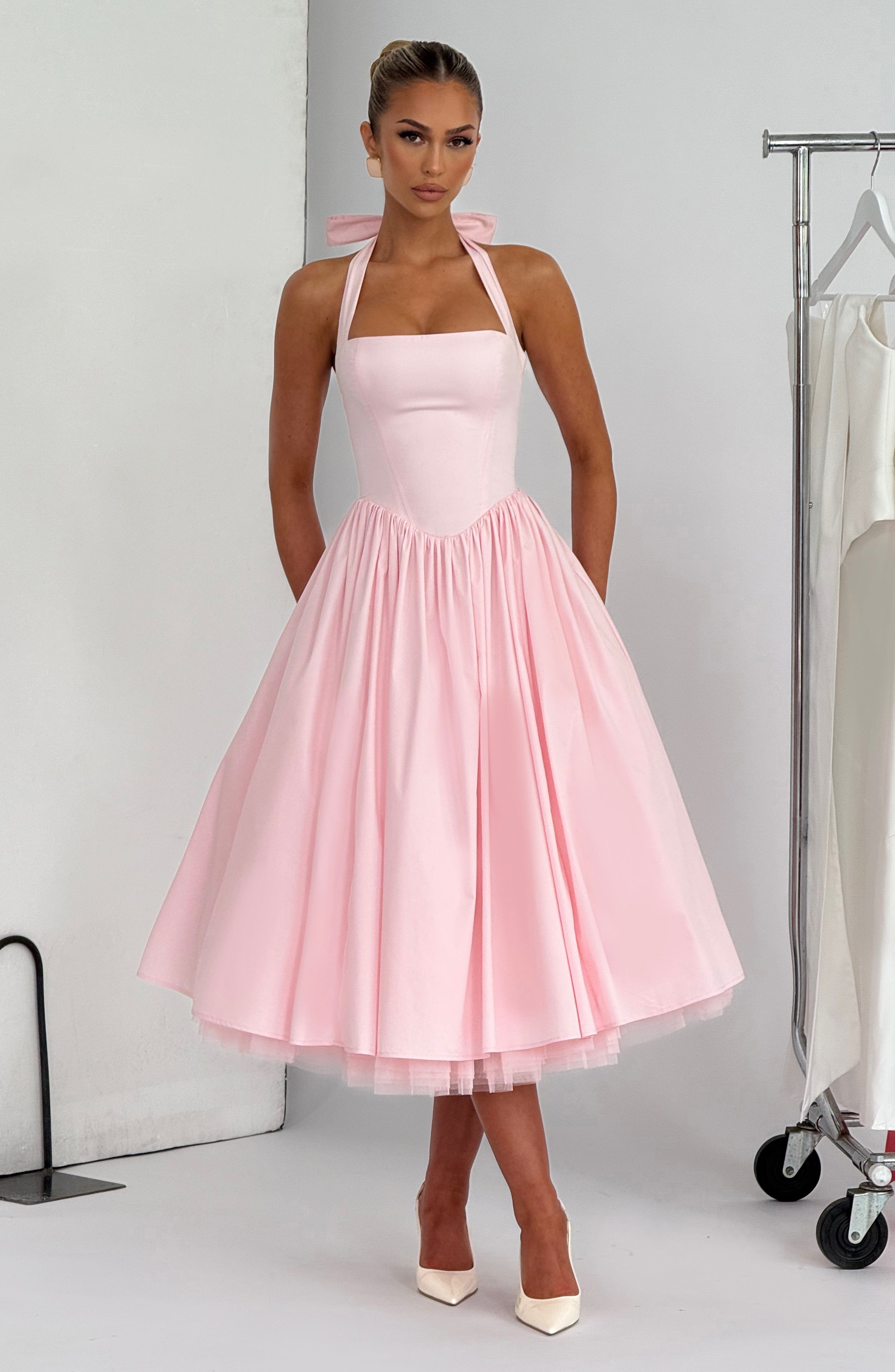 Cressida Midi Dress - Blush - Napalia