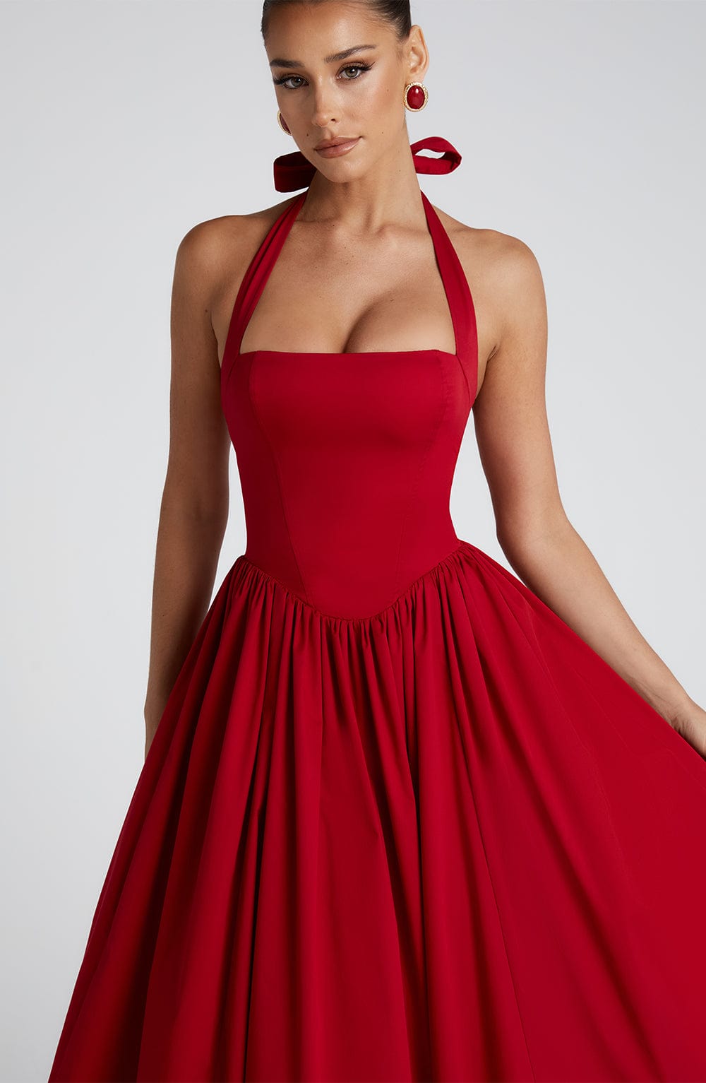 Cressida Midi Dress - Red - Napalia