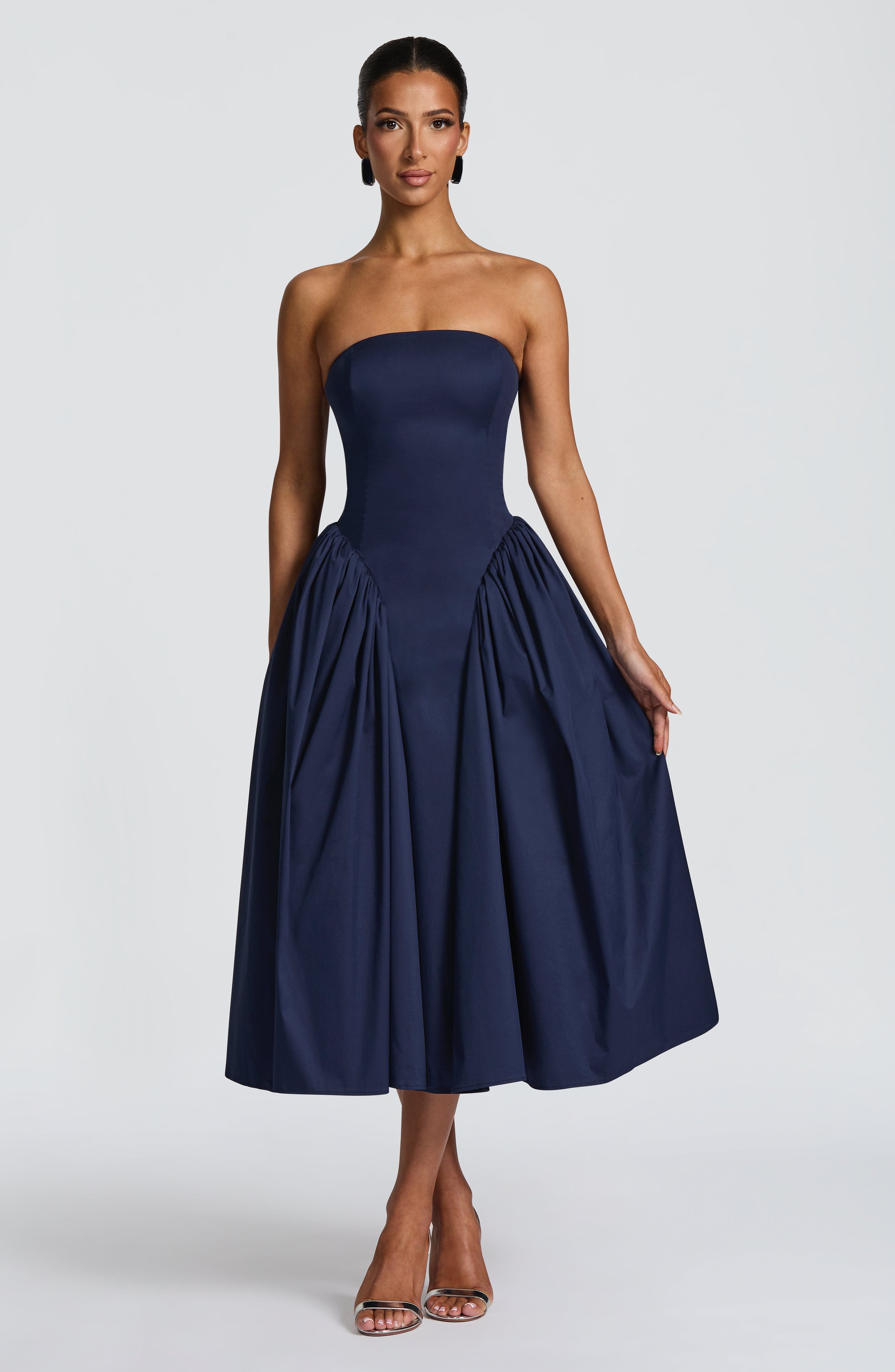 Darla Midi Dress - Navy - Napalia