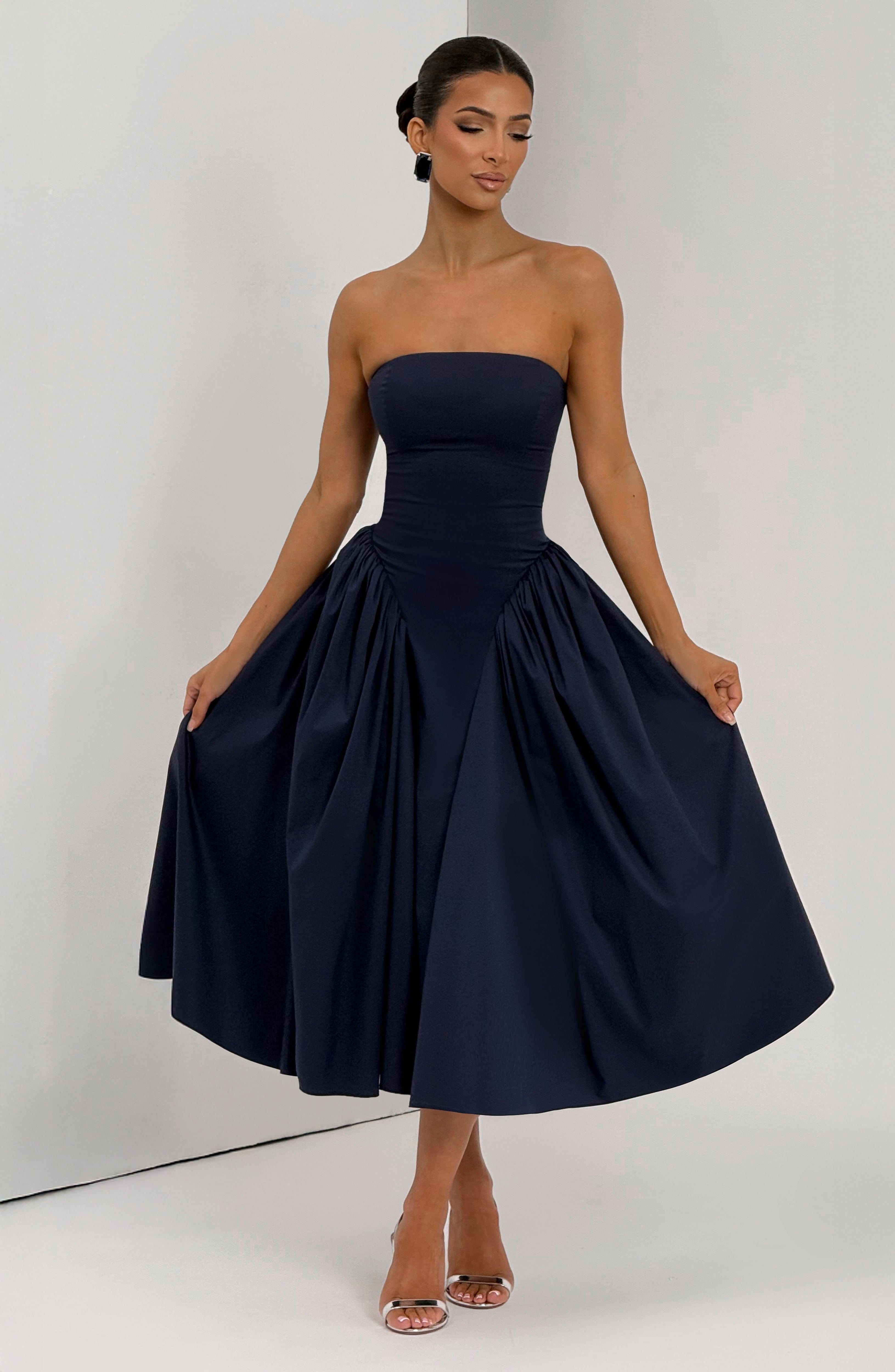 Darla Midi Dress - Navy - Napalia