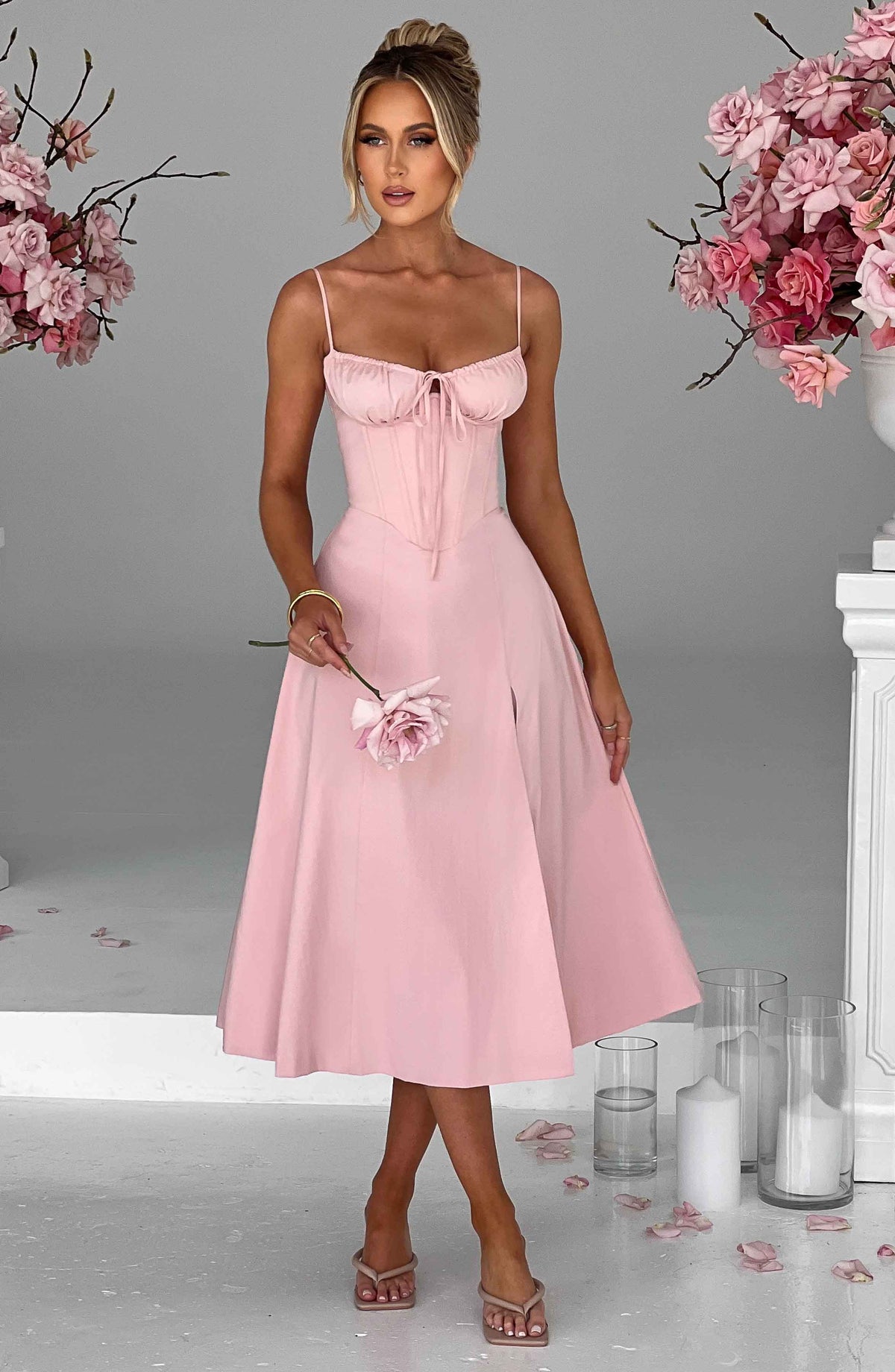 Deanna Midi Dress - Blush - Napalia