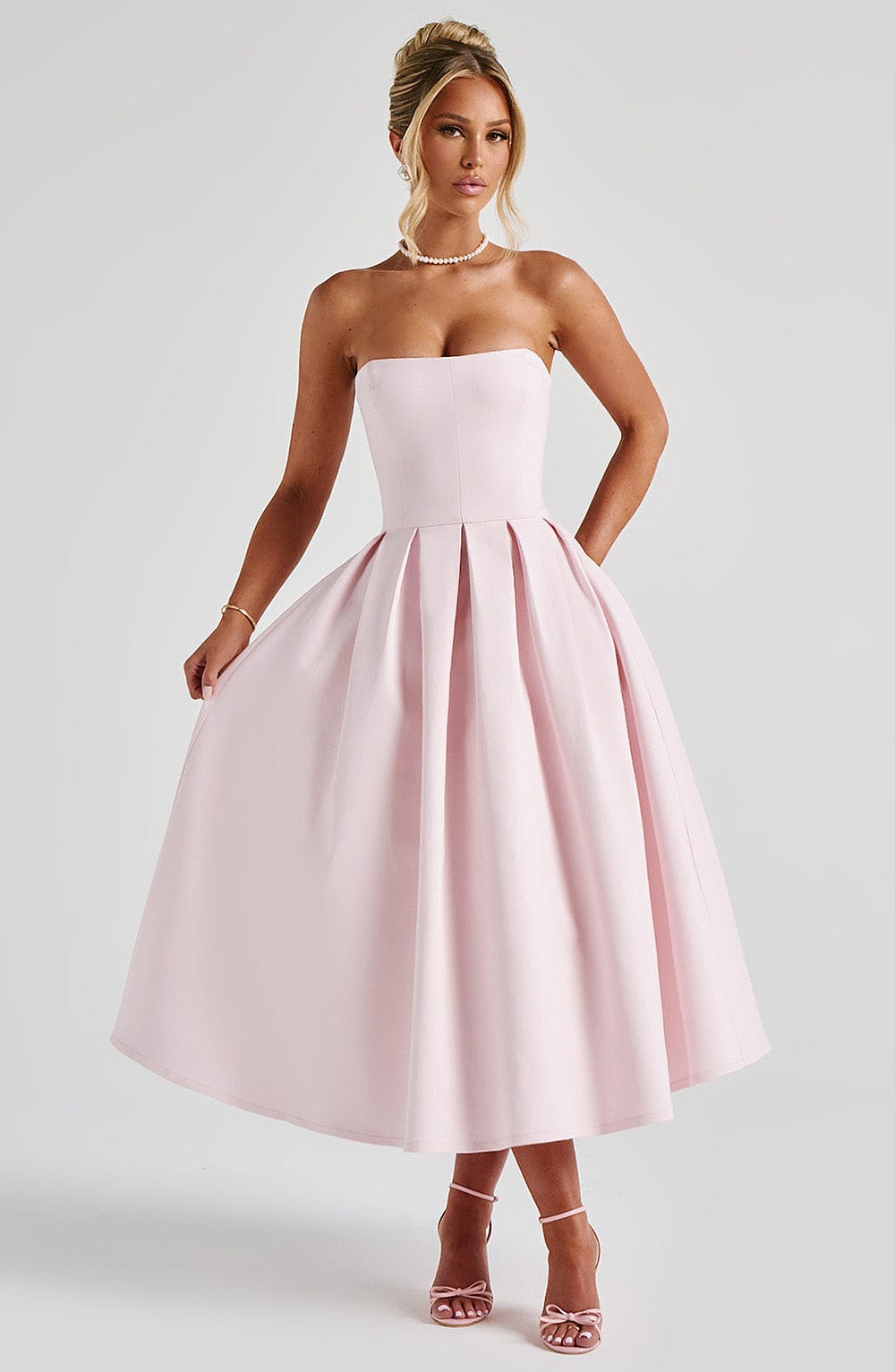 Edith Midi Dress - Blush - Napalia