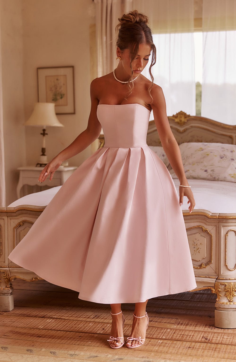 Edith Midi Dress - Blush - Napalia