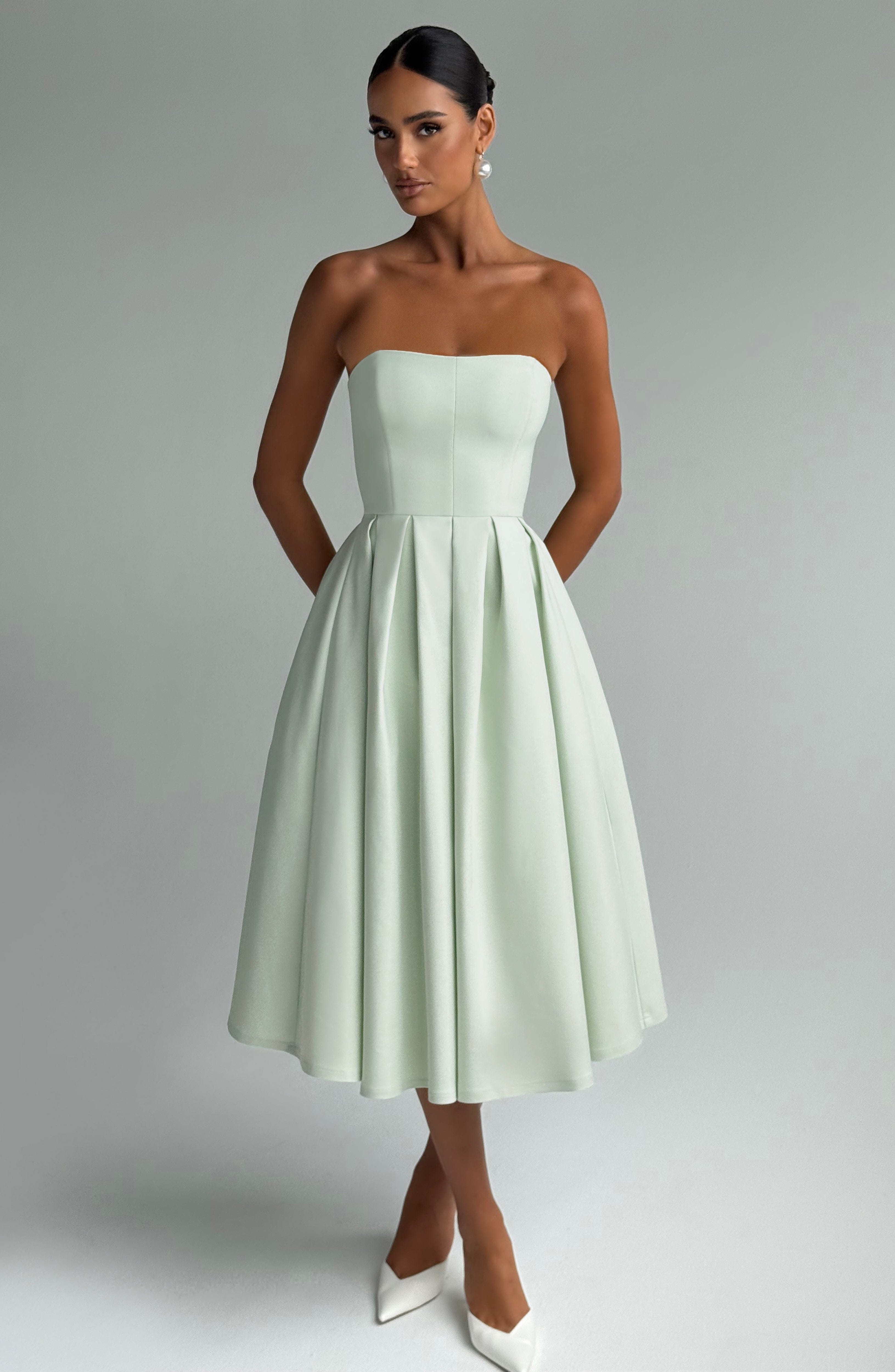 Edith Midi Dress - Mint - Napalia