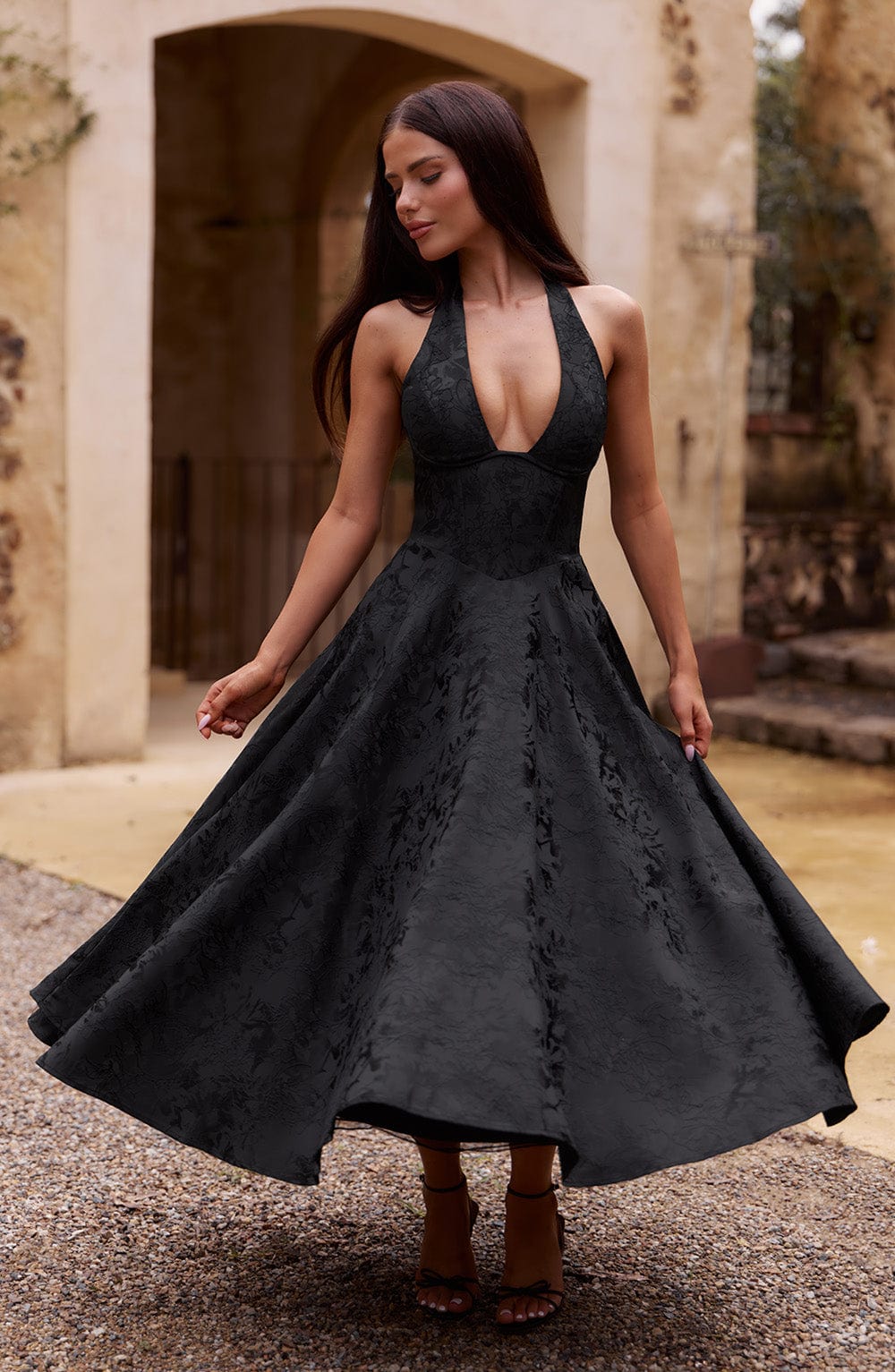 Effie Midi Dress - Black - Napalia