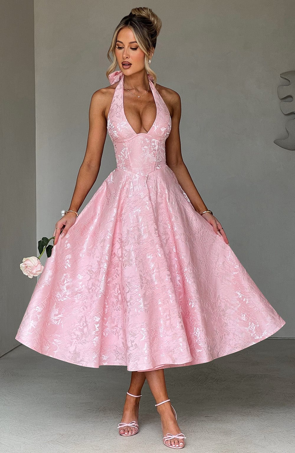 Effie Midi Dress - Blush - Napalia
