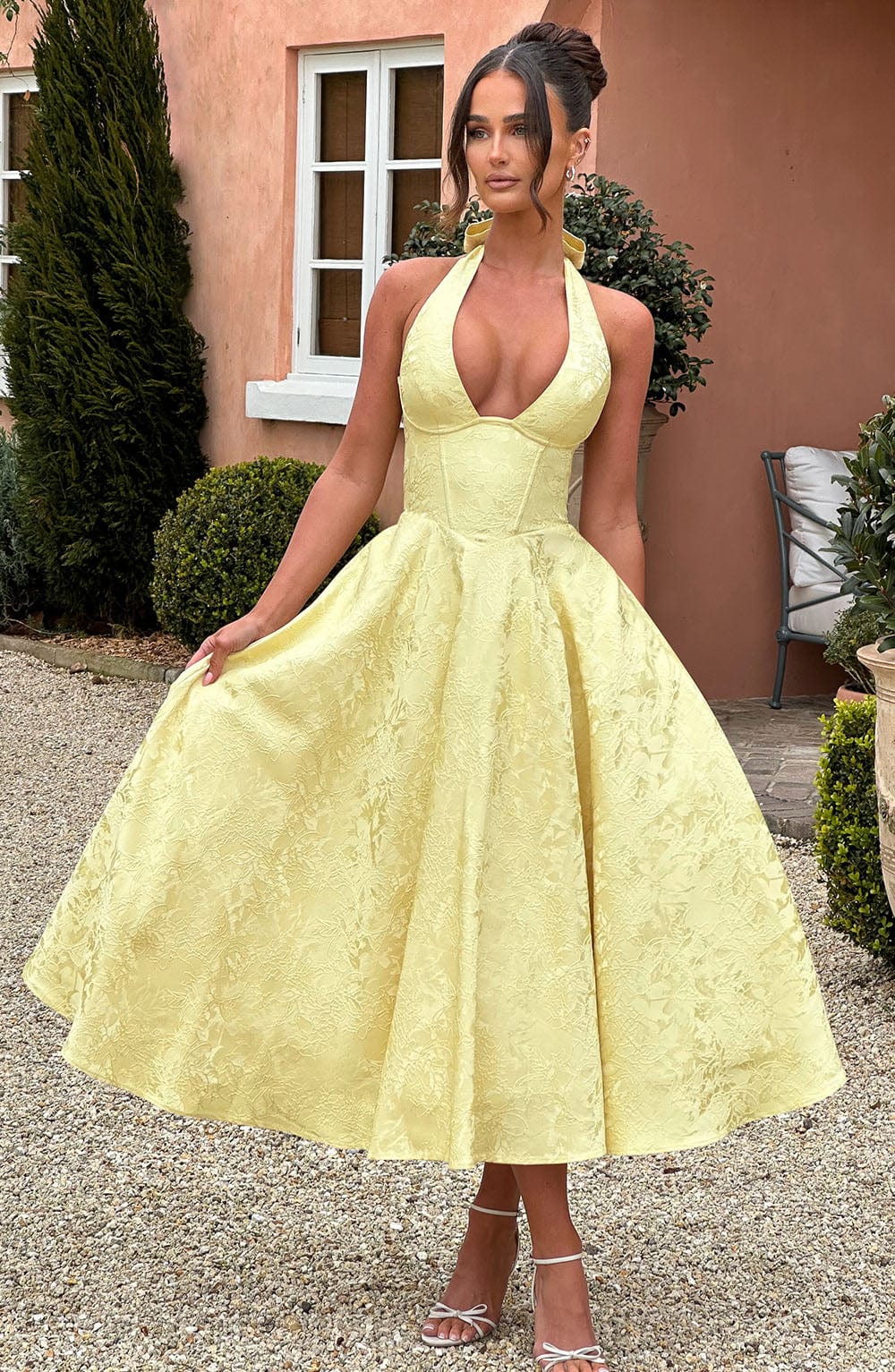 Effie Midi Dress - Lemon - Napalia