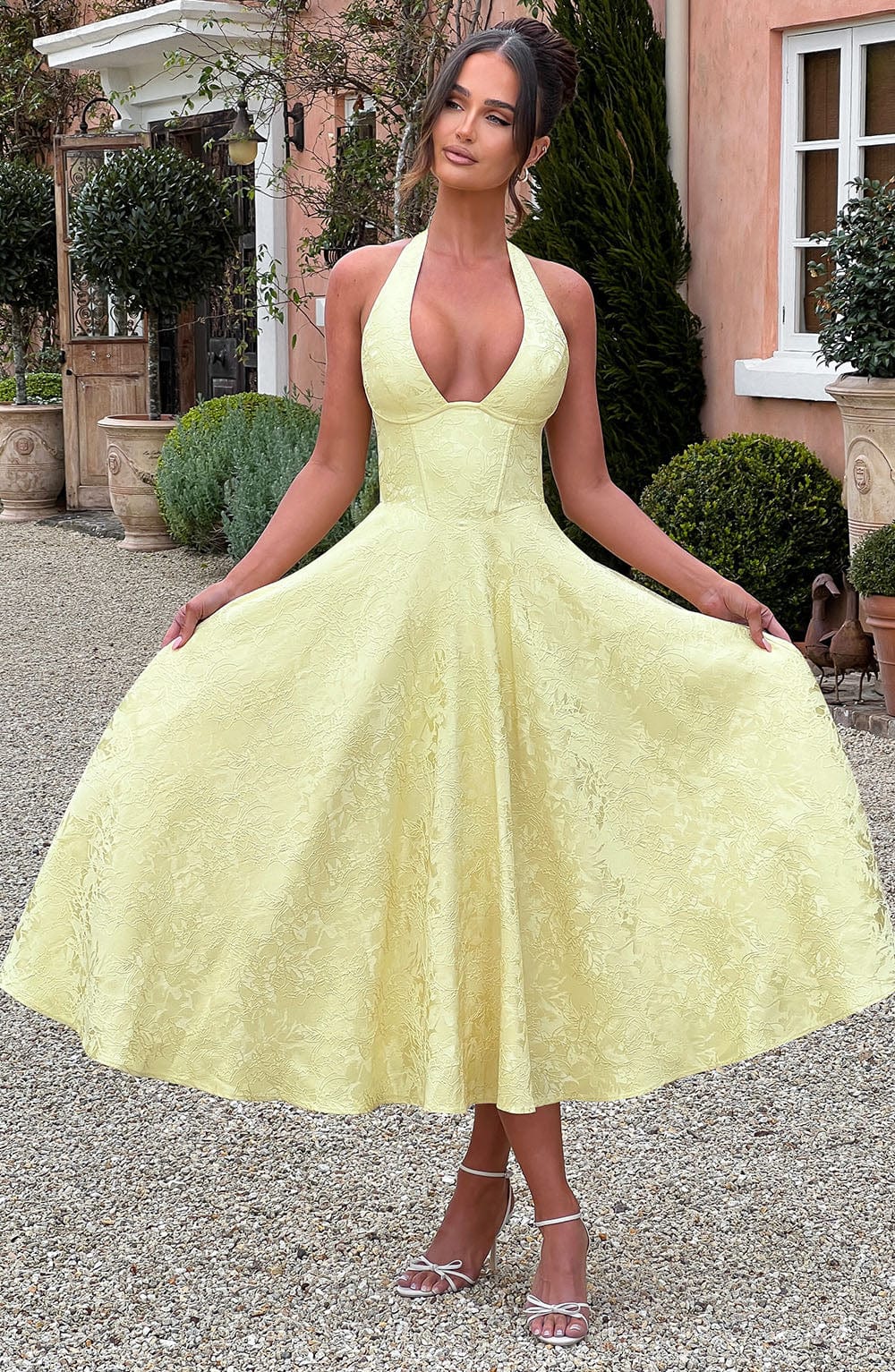 Effie Midi Dress - Lemon - Napalia