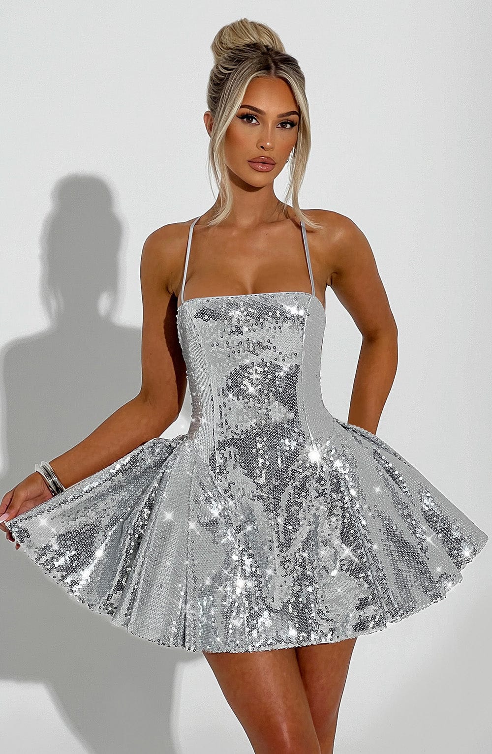 Electra Mini Dress - Silver - Napalia