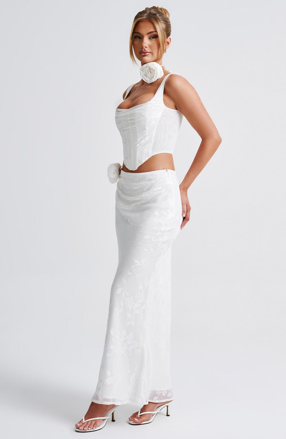 Elizabeth Maxi Skirt - Ivory - Napalia