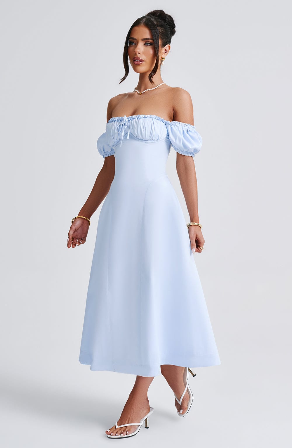 Elora Midi Dress - Blue - Napalia
