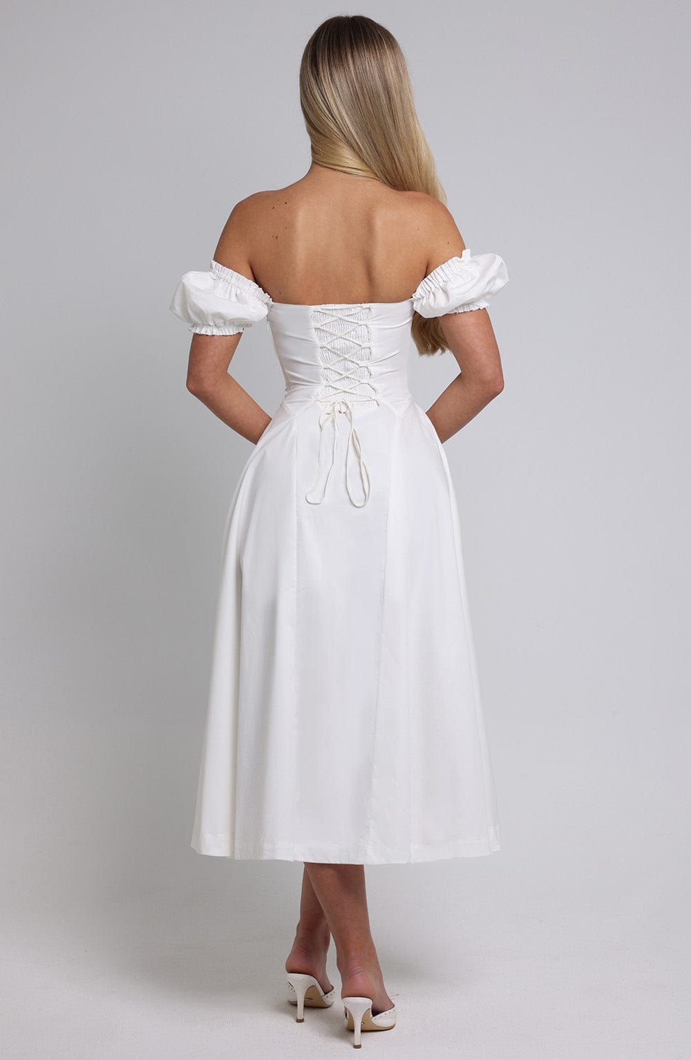Elora Midi Dress - Ivory - Napalia