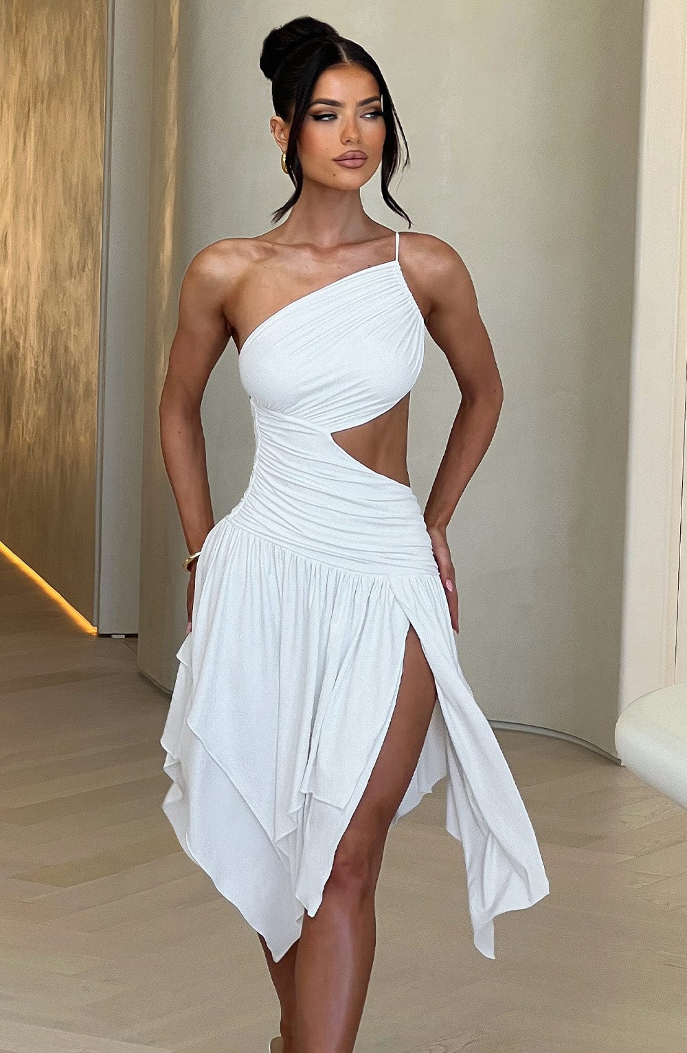 Emeline Midi Dress - White - Napalia